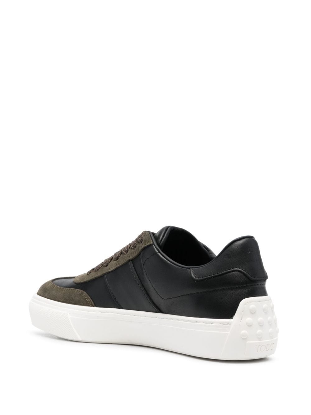 panelled leather sneakers - 3