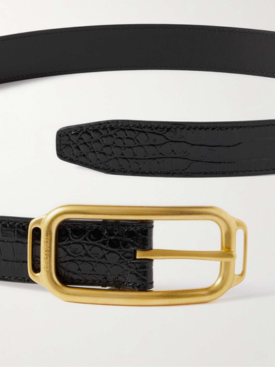 TOM FORD 3cm Glossed Croc-Effect Leather Belt outlook