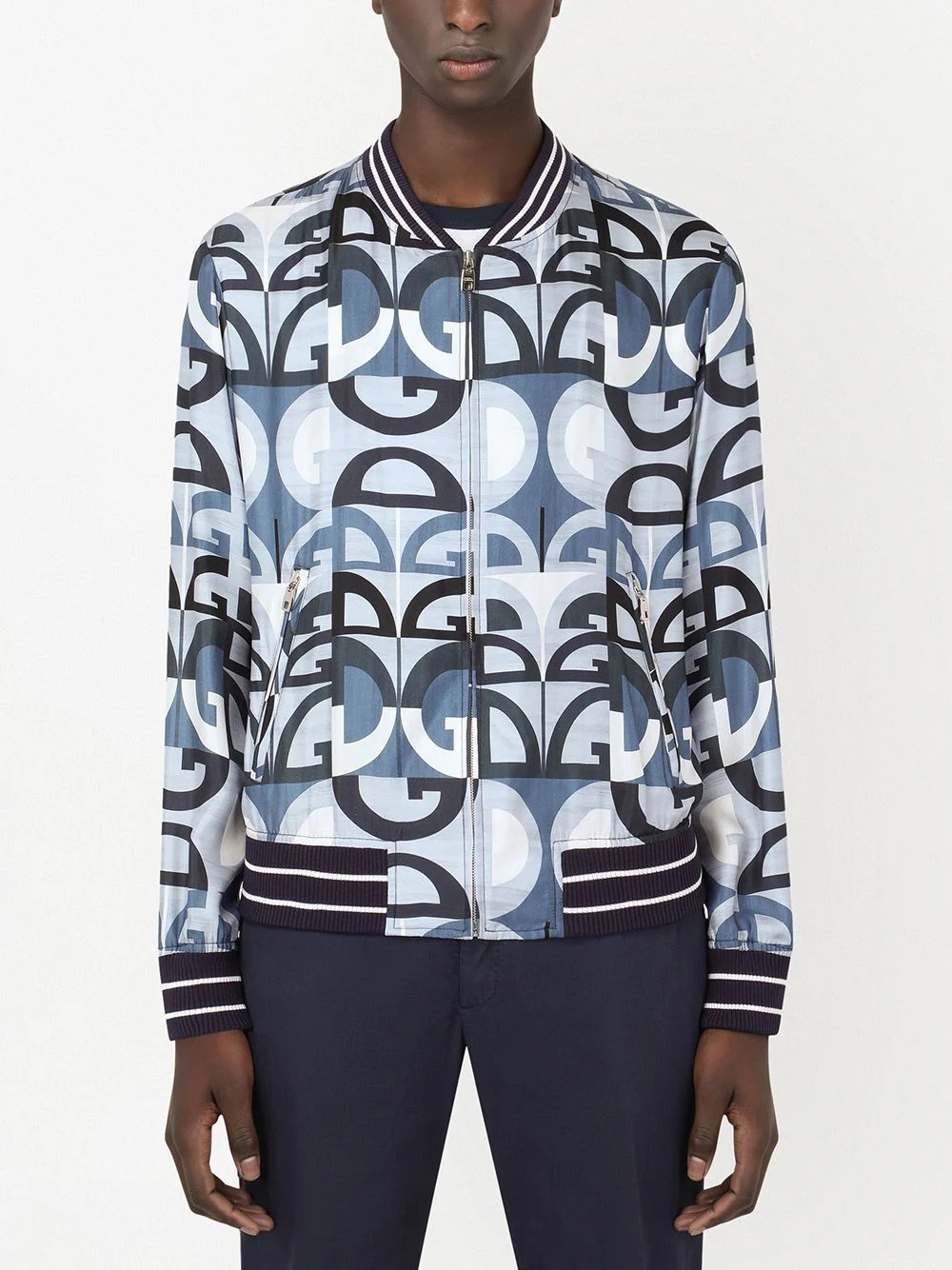 Majolica-print silk bomber jacket - 3