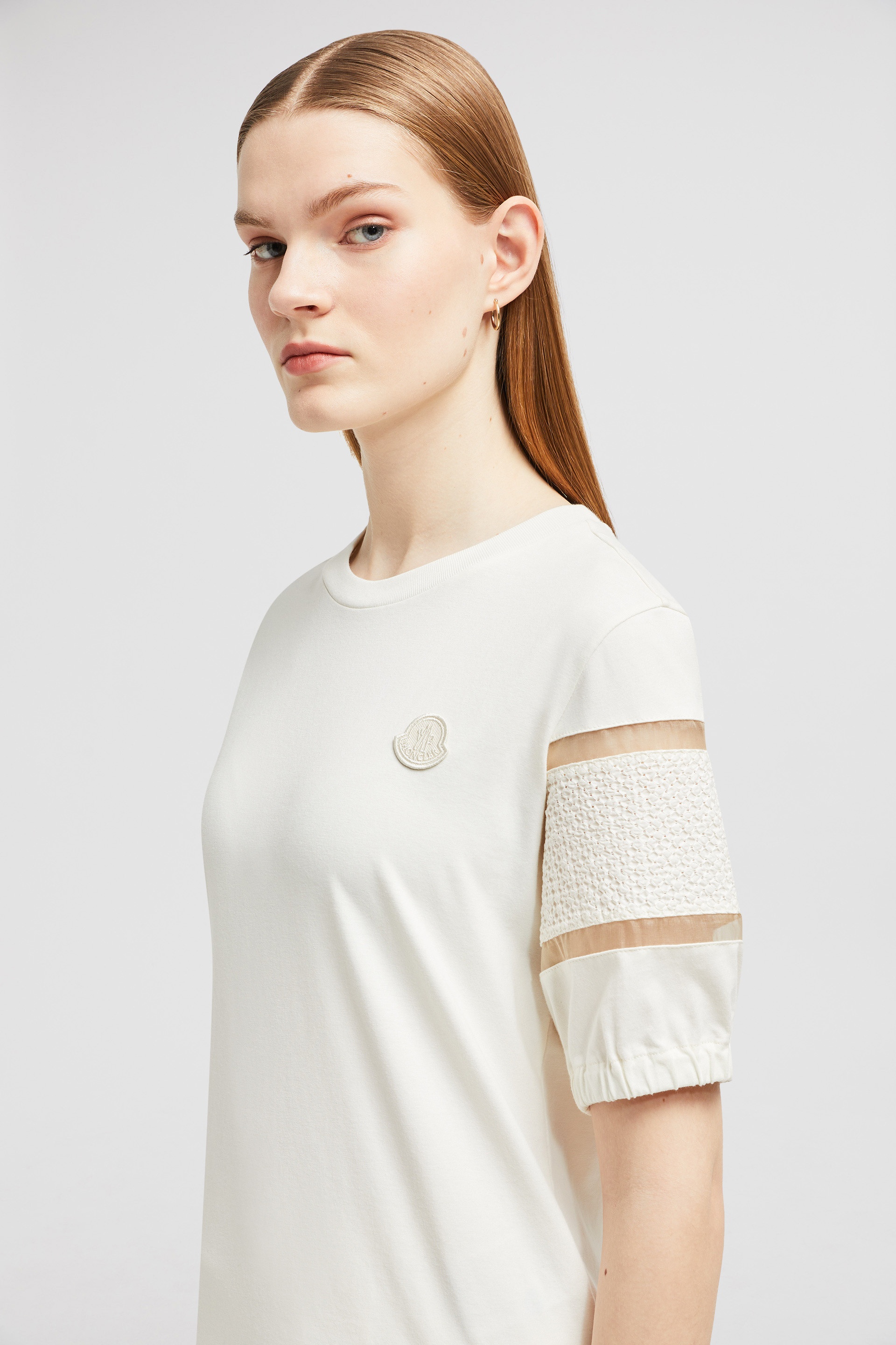 Silk Trim Cotton T-Shirt - 4