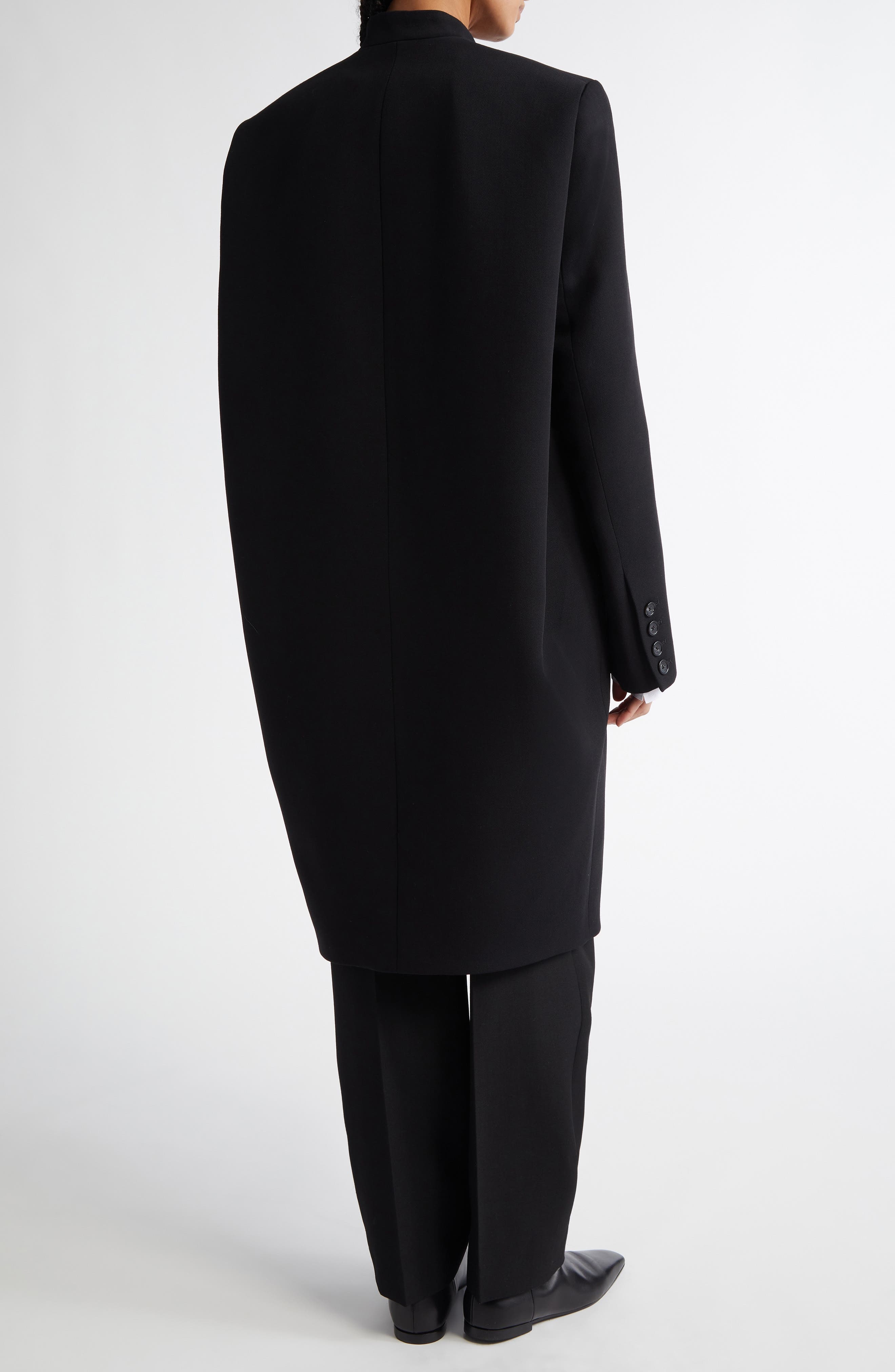 TOTEME Deep Pleated Coat in Black at Nordstrom - 3