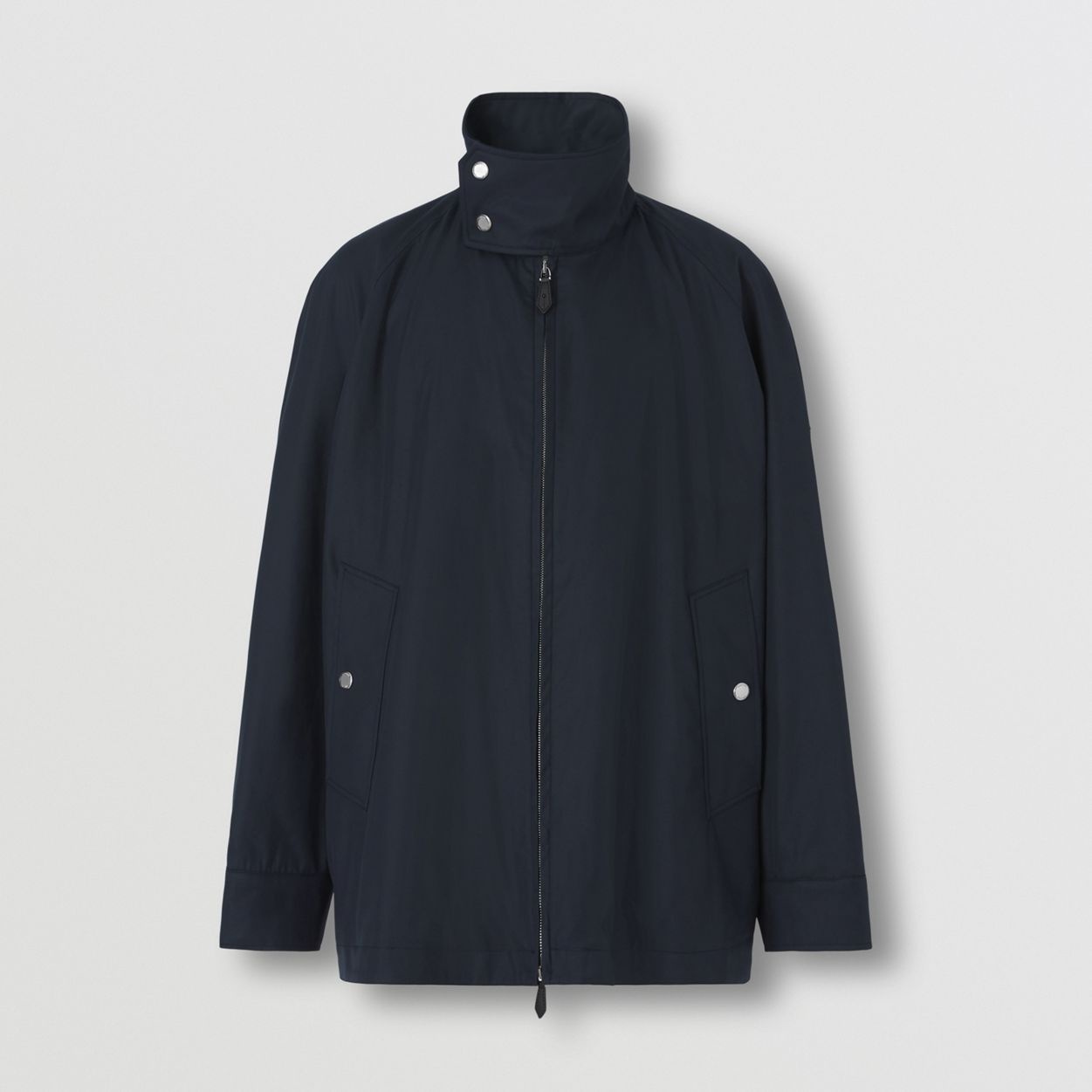 Logo Detail Cotton Gabardine Harrington Jacket - 1