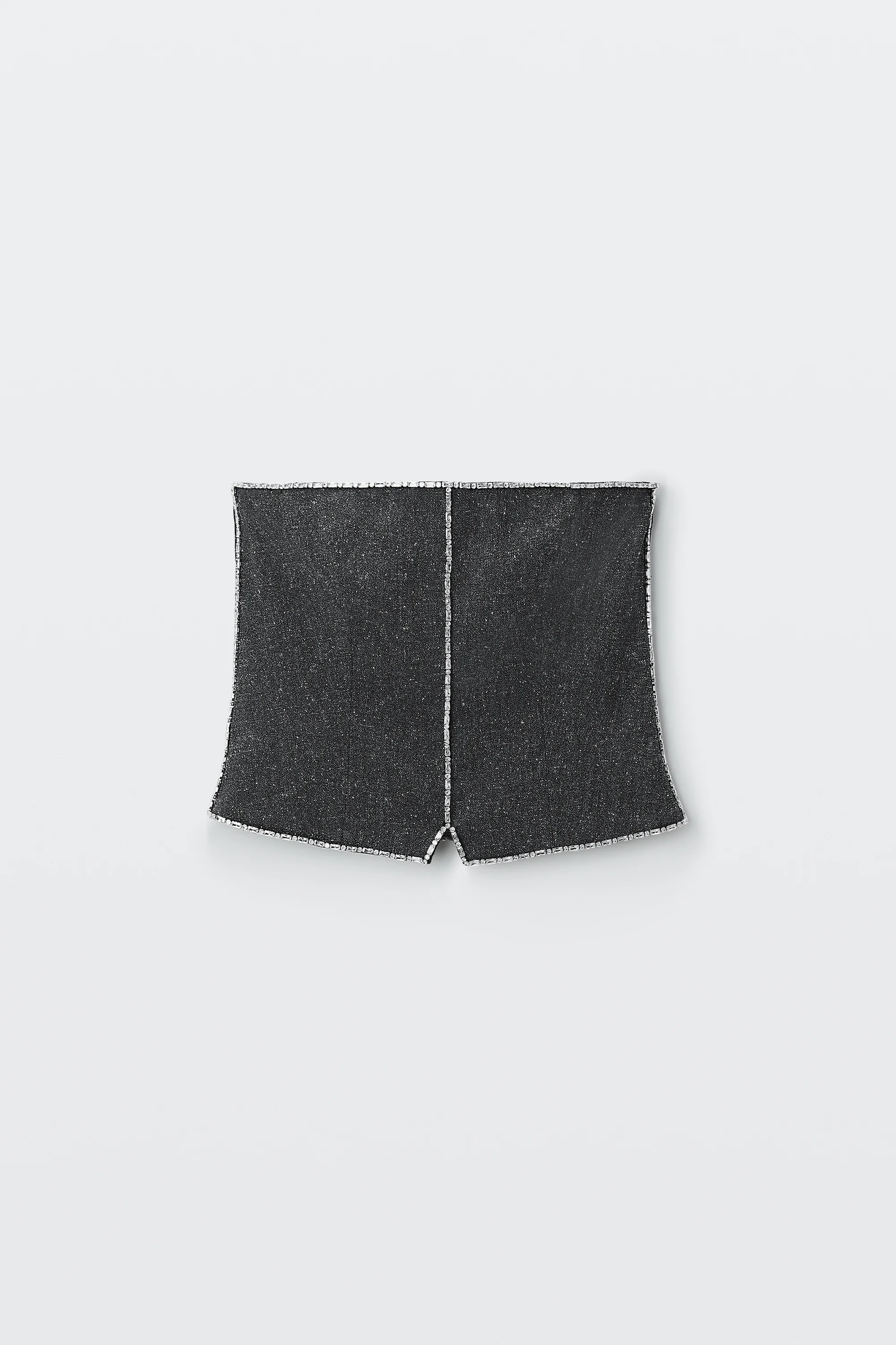 TWEED STRAPLESS TOP WITH CRYSTAL TRIM - 1
