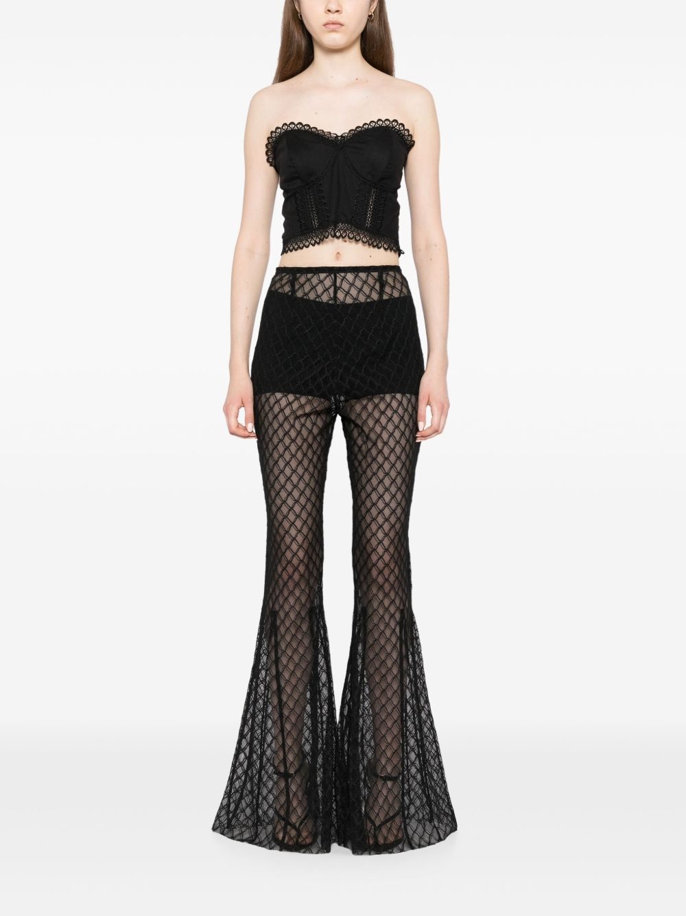 fluted flared trousers - 2