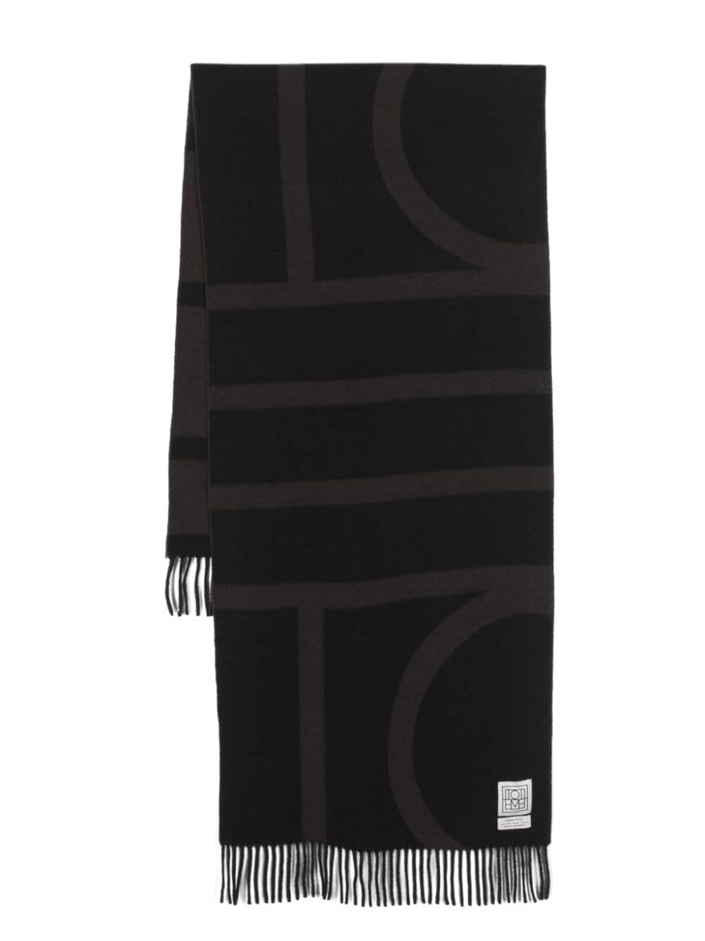 intarsia-knit virgin-wool scarf - 1