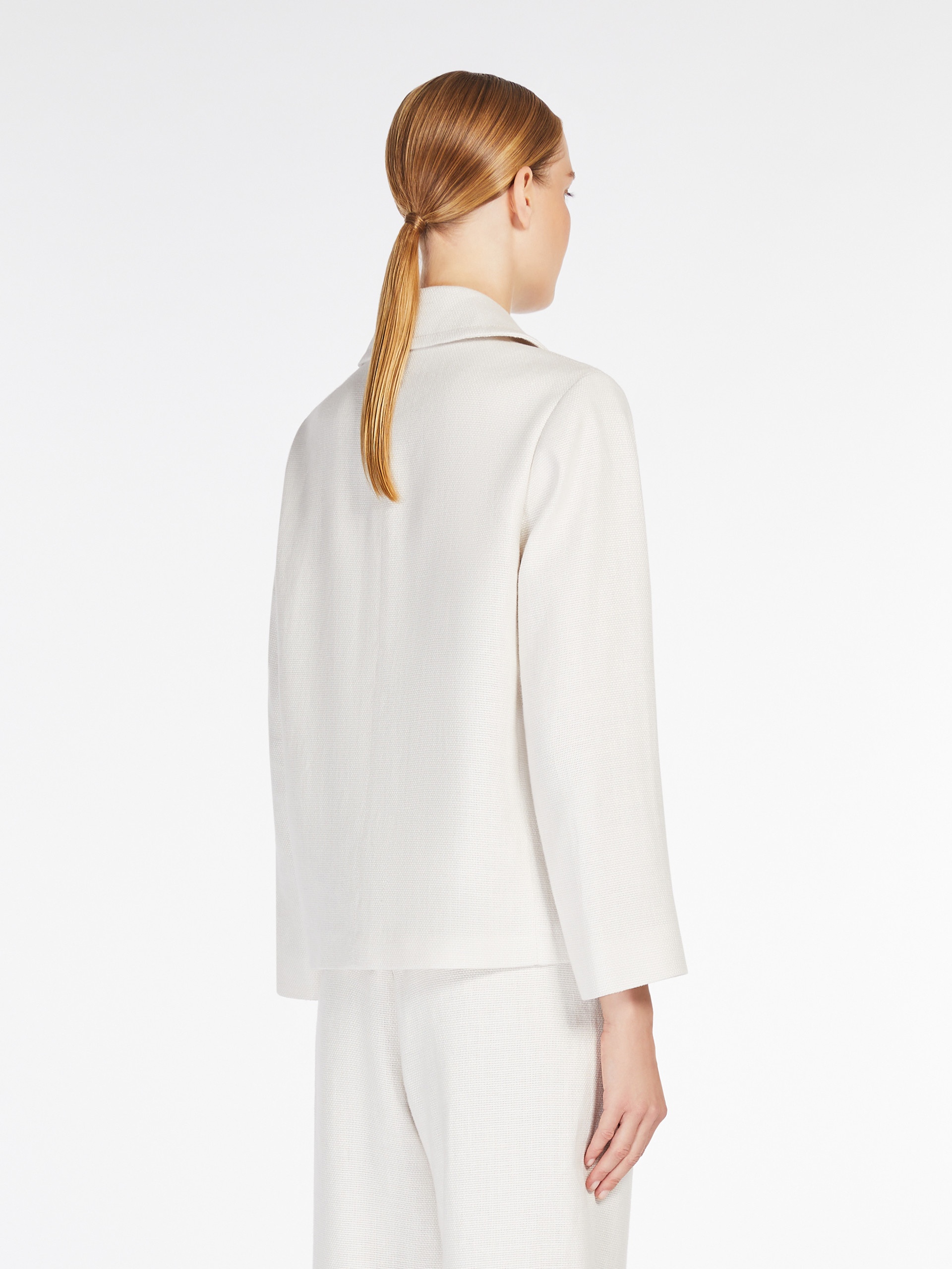 KASIA Double-breasted cotton and linen jacket - 4