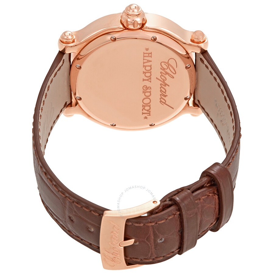 Pre-owned Chopard Happy Sport Sun Brown Brown Dial Ladies Watch 283578-5001 - 3