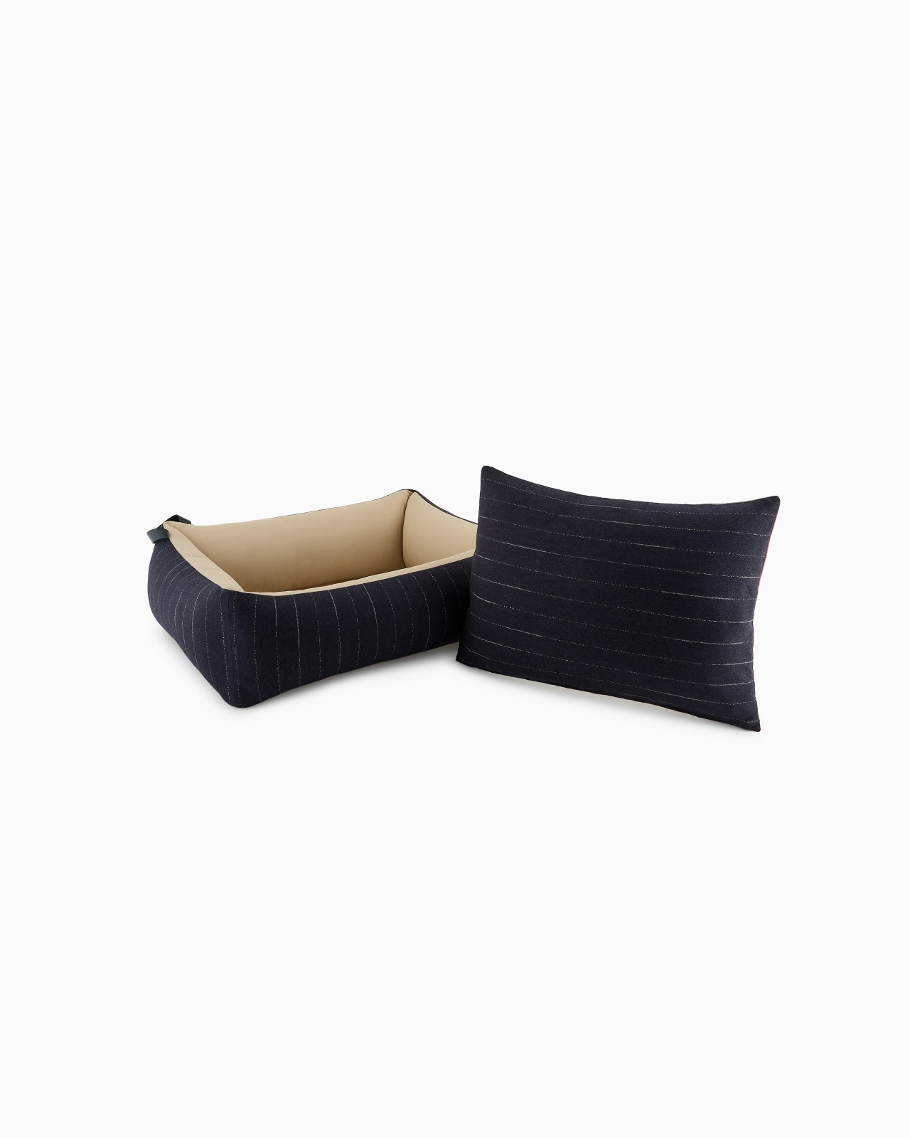 POLDO X GIORGIO ARMANI DOG BED IN PINSTRIPED VIRGIN WOOL - 5