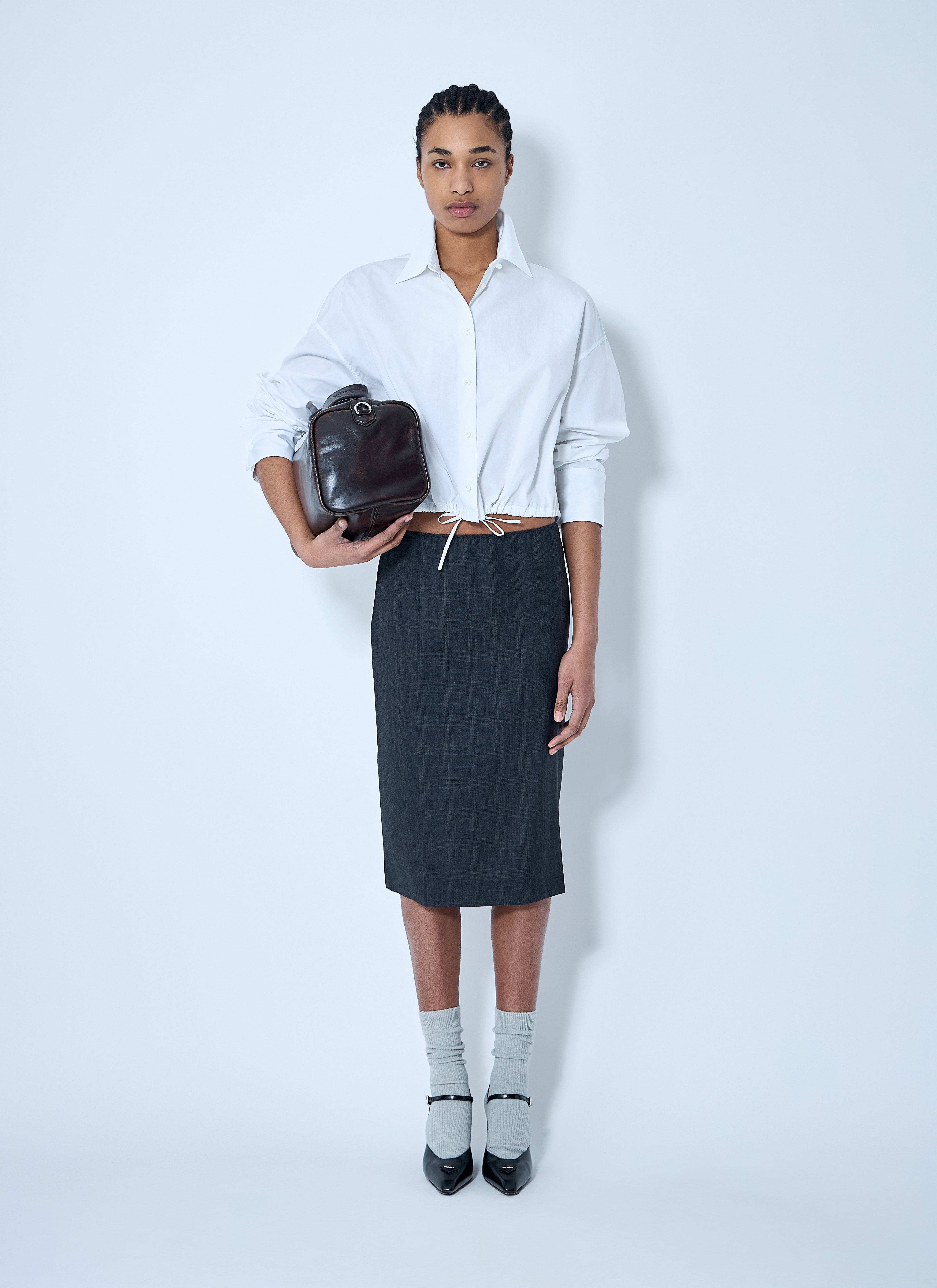 Prada Women Wool Midi Skirt - 2