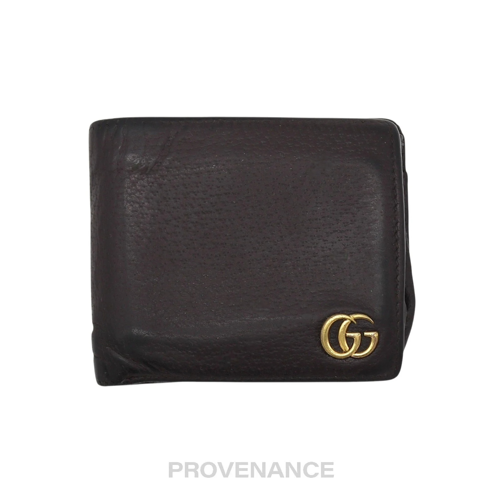 Gucci GG Marmont Bifold Wallet - Dark Chocolate Leather - 1