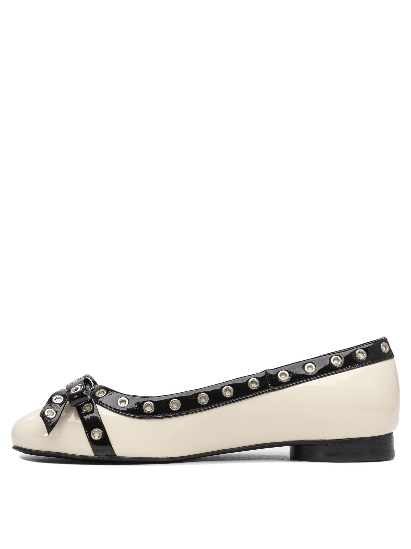 Ganni Women Eyelet Bow Ballet Flats - 3