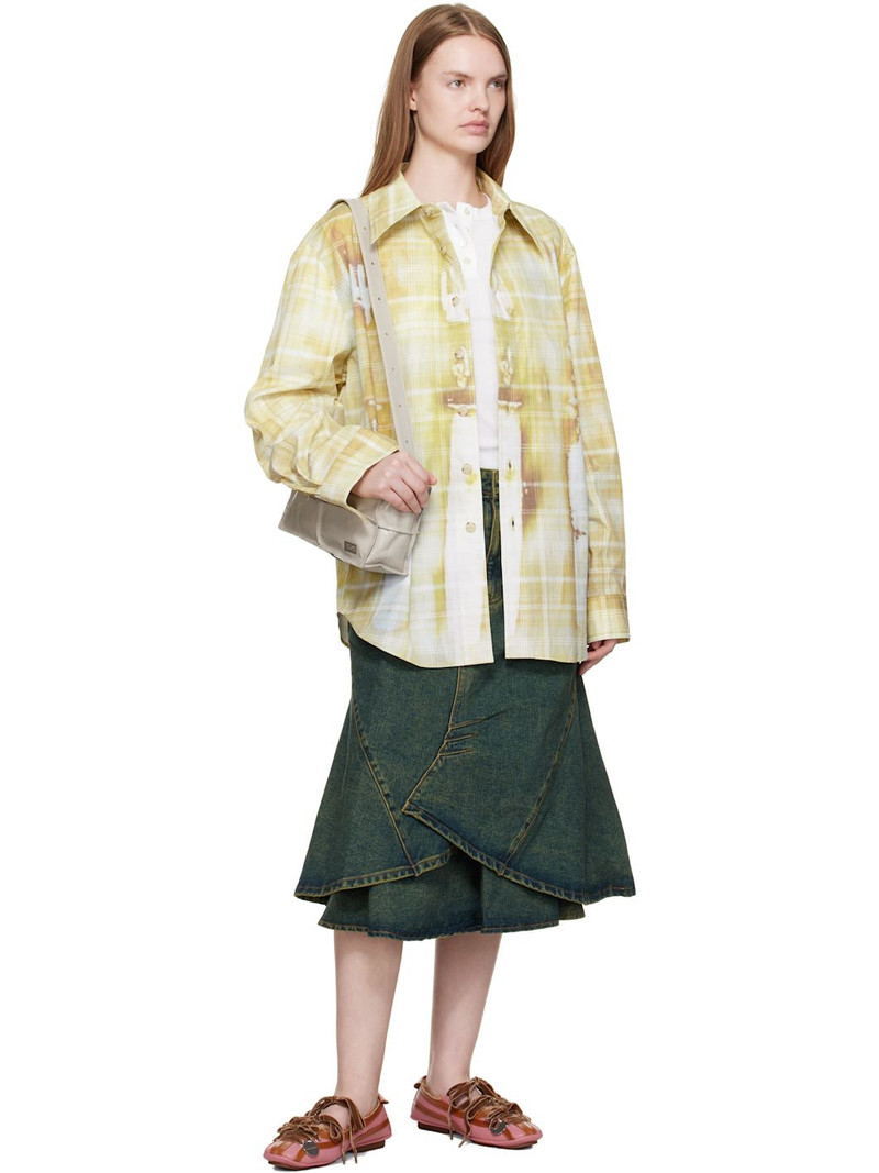 Andersson Bell Blue Custom Flare Layered Denim Midi Skirt outlook