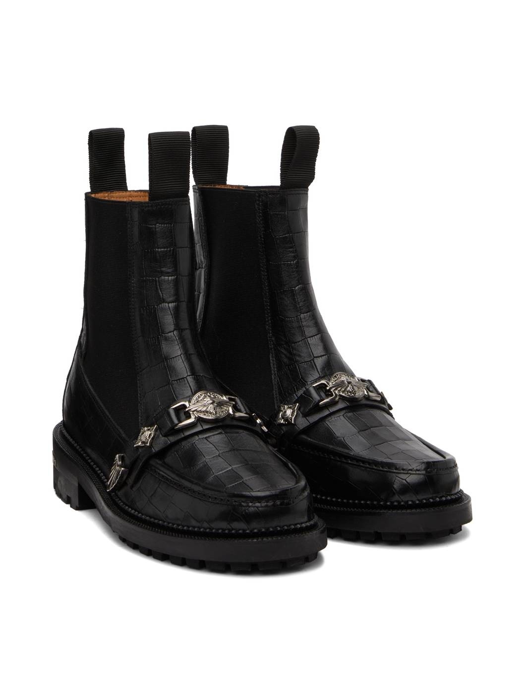 Black Leather Chelsea Boots - 4