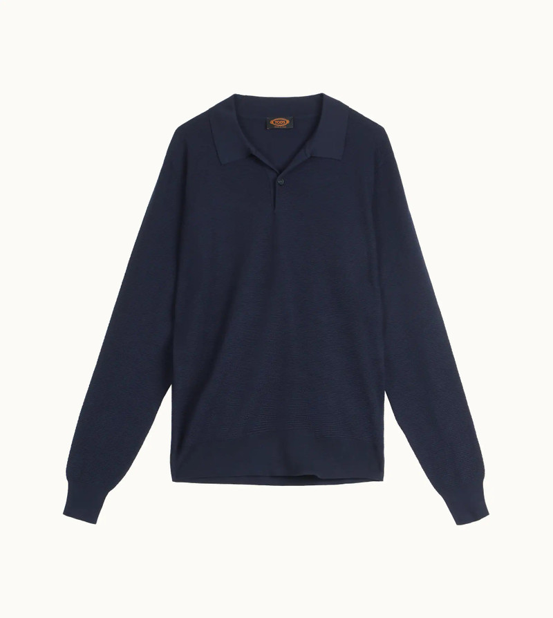 POLO IN WOOL - BLUE 1
