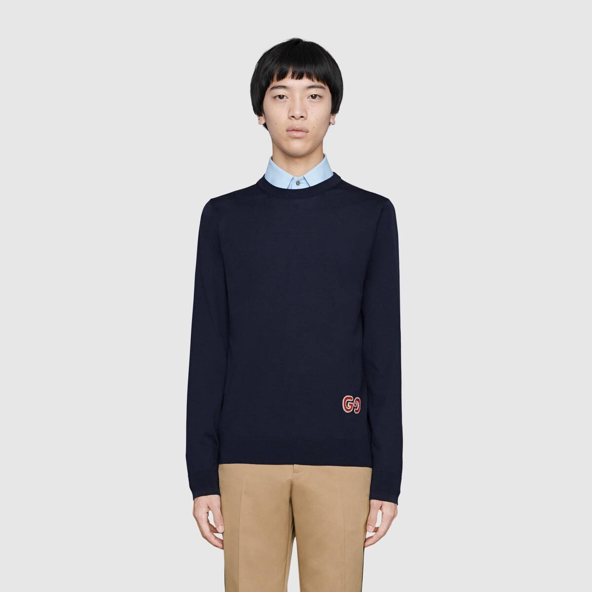 Wool sweater with GG - 3