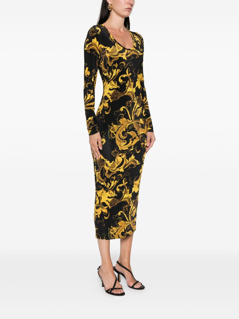Barocco-print midi dress - 3