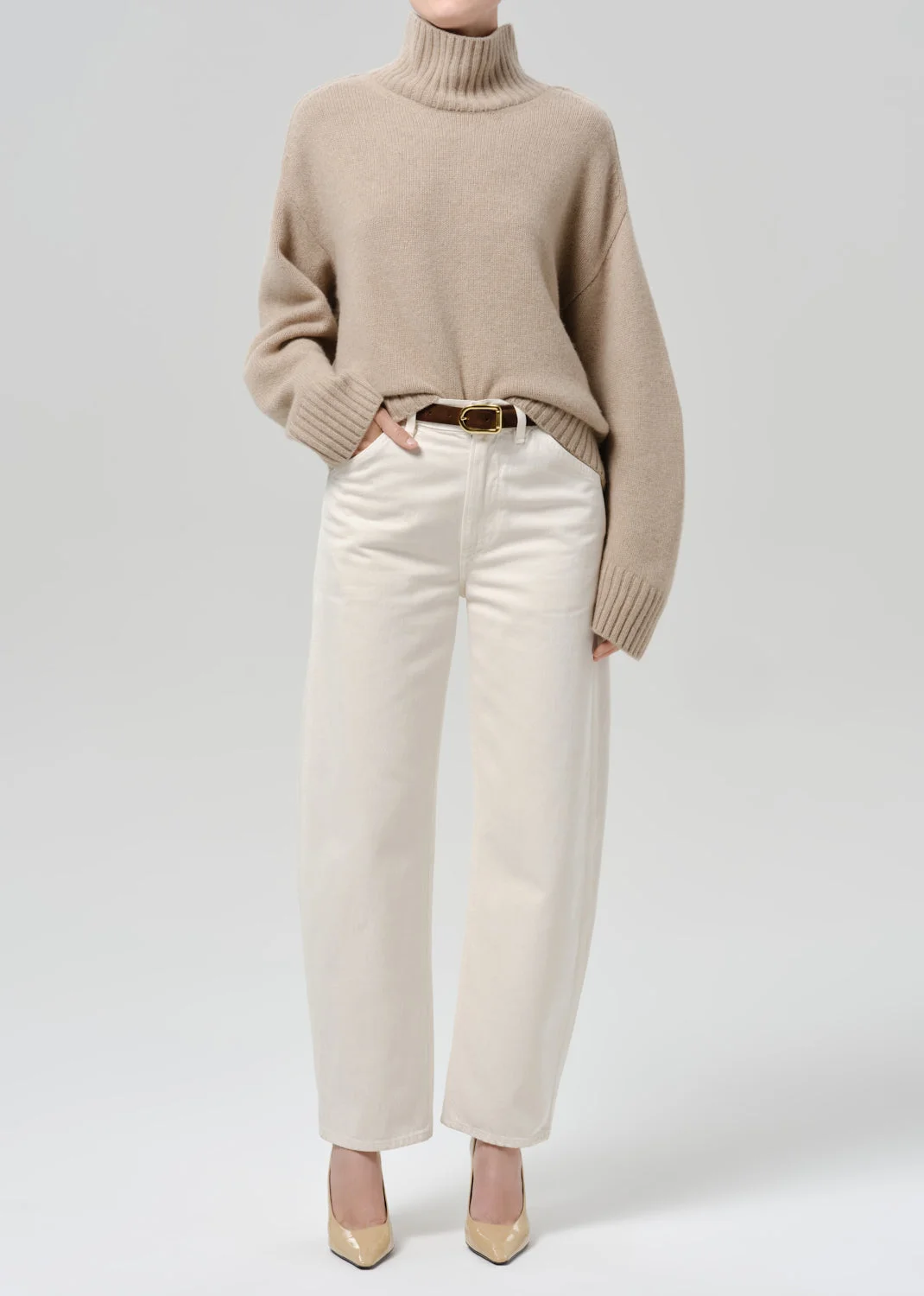 Scout Turtleneck Sweater In Fawn - 1