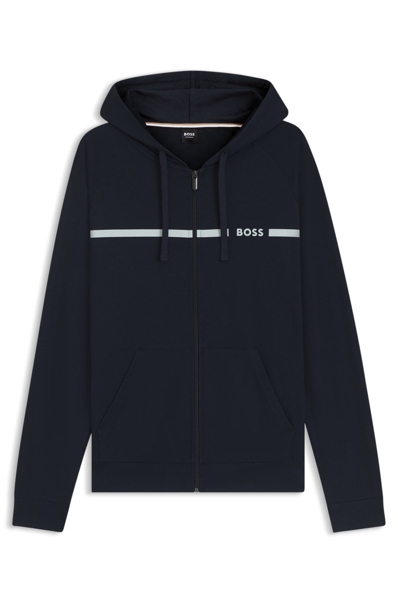 COTTON-TERRY JACKET WITH STRIPE AND LOGO 1