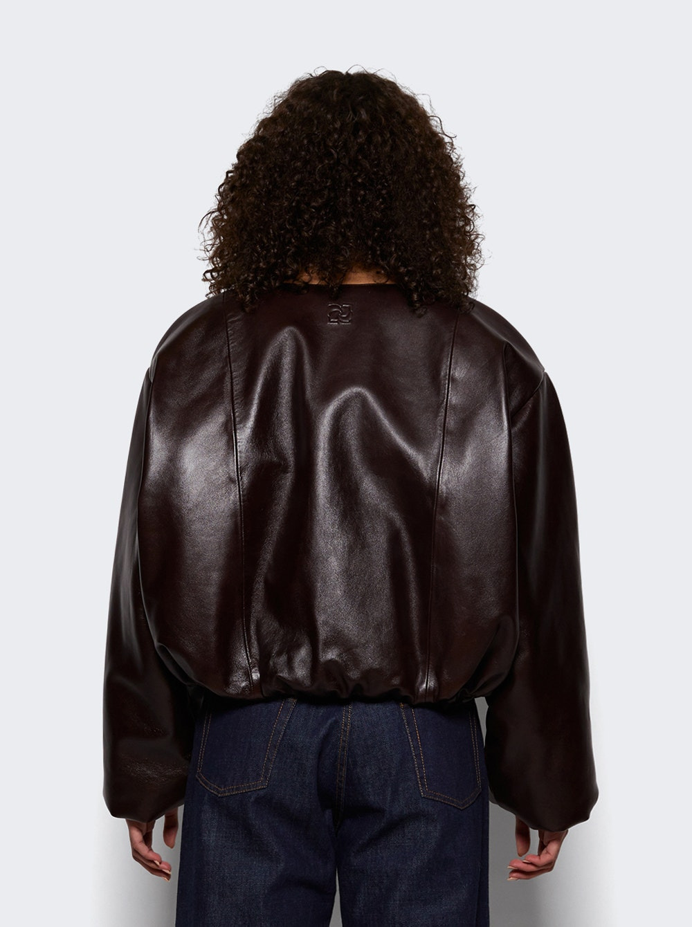 Collarless Jacket Burgundy - 4