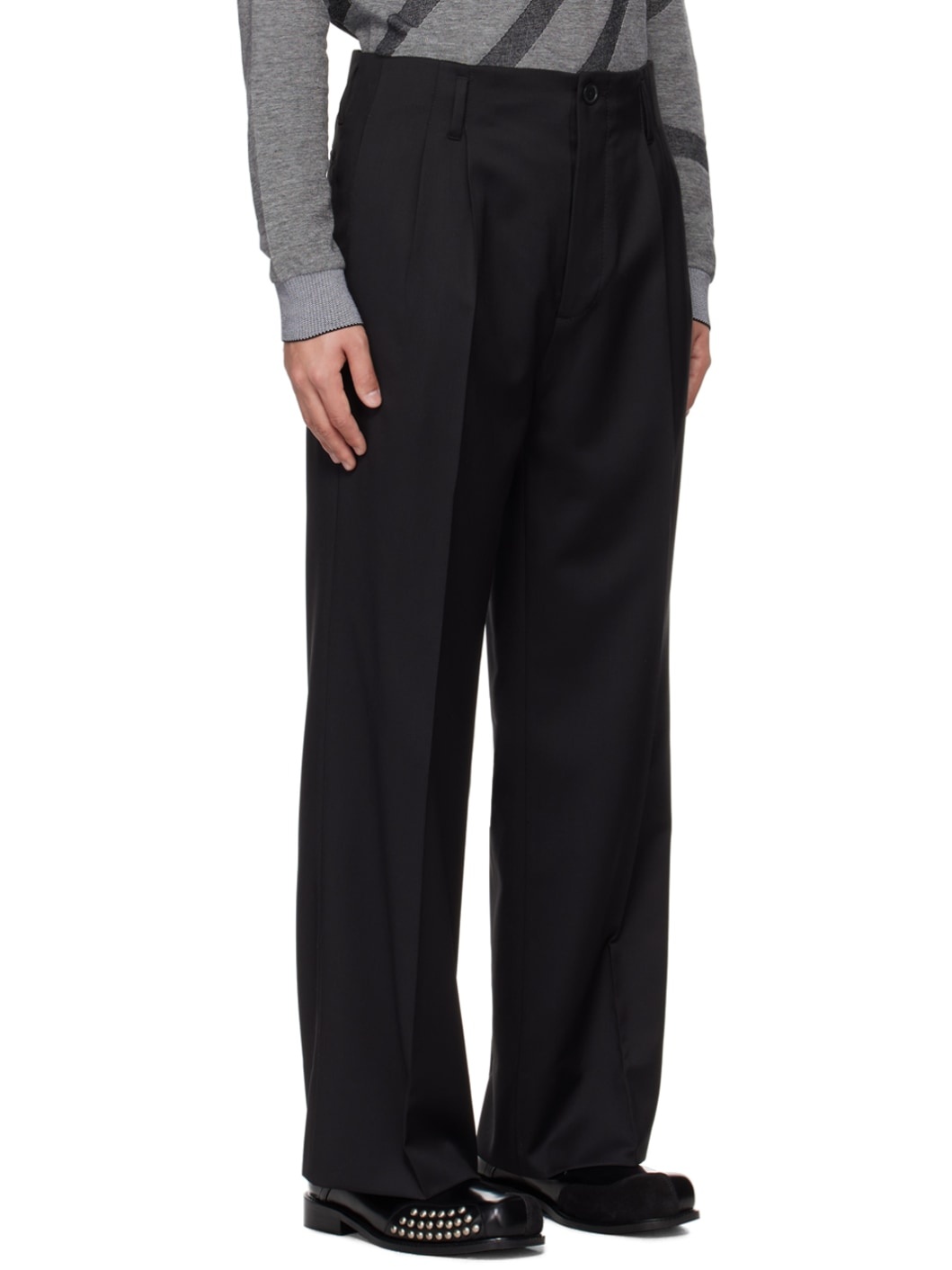 Black Creased Trousers - 2