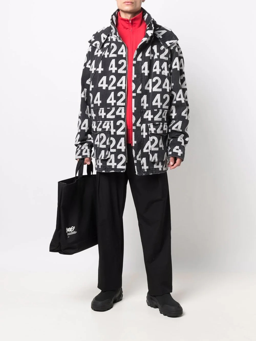 all-over logo print jacket - 2