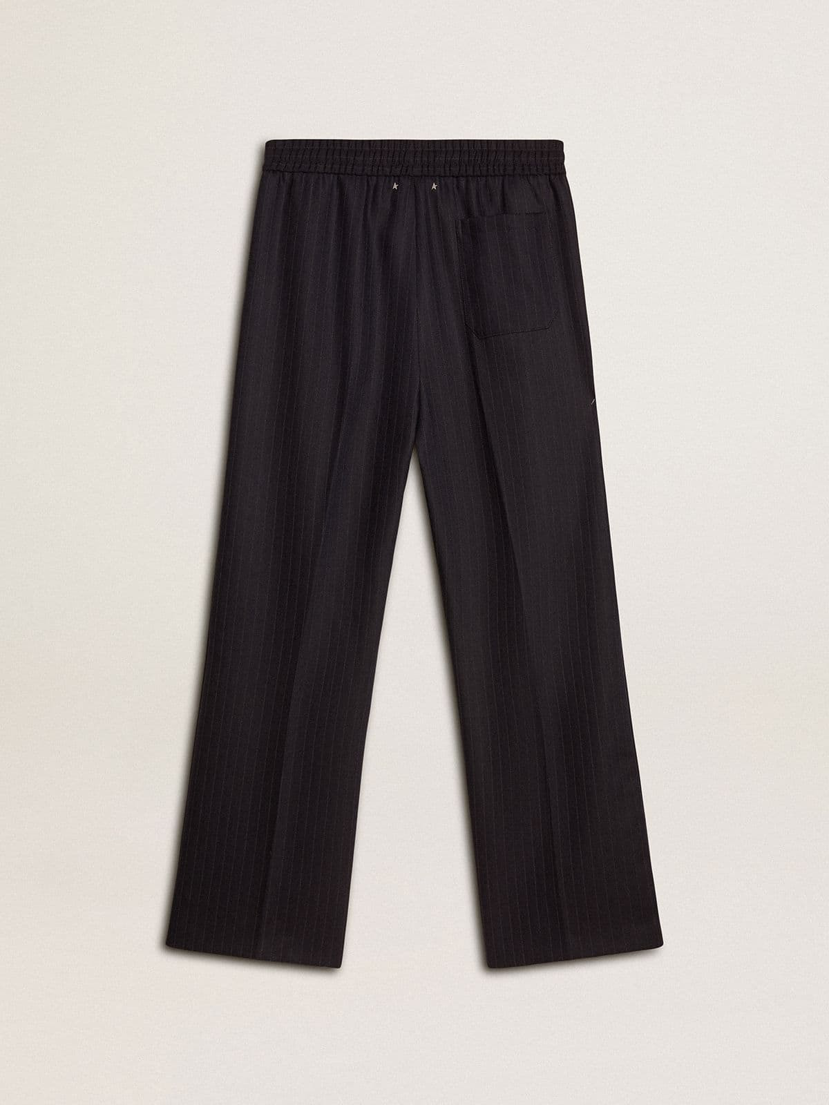 Men's wool joggers with vertical thin stripes - 6