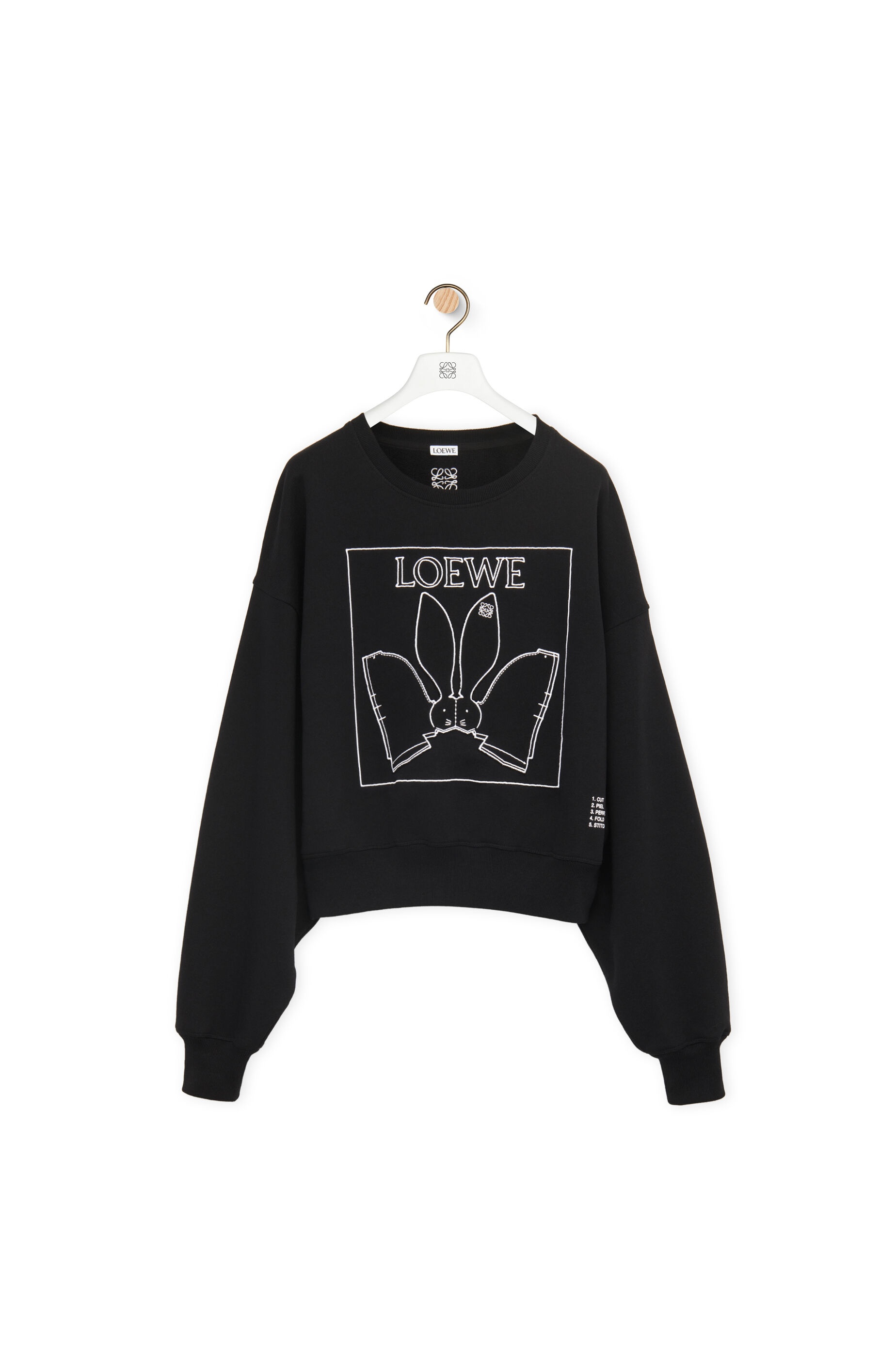 Loewe Cut Out Cropped Sweater in Black