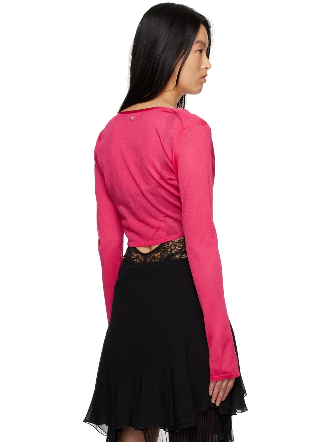 Pink Button Cardigan - 3