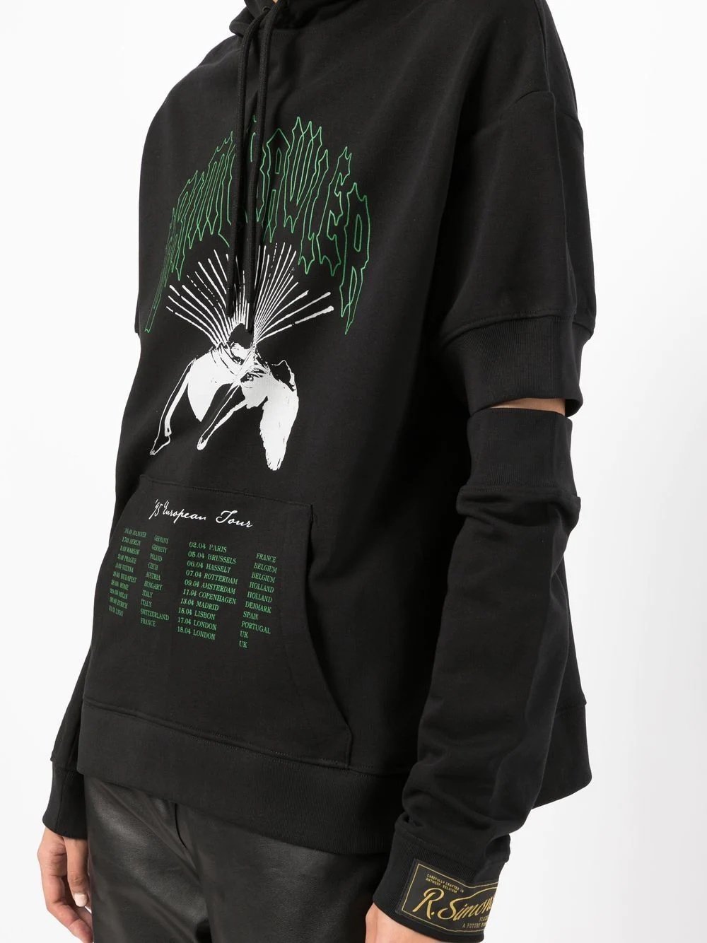 graphic-print detachable-sleeve hoodie - 6