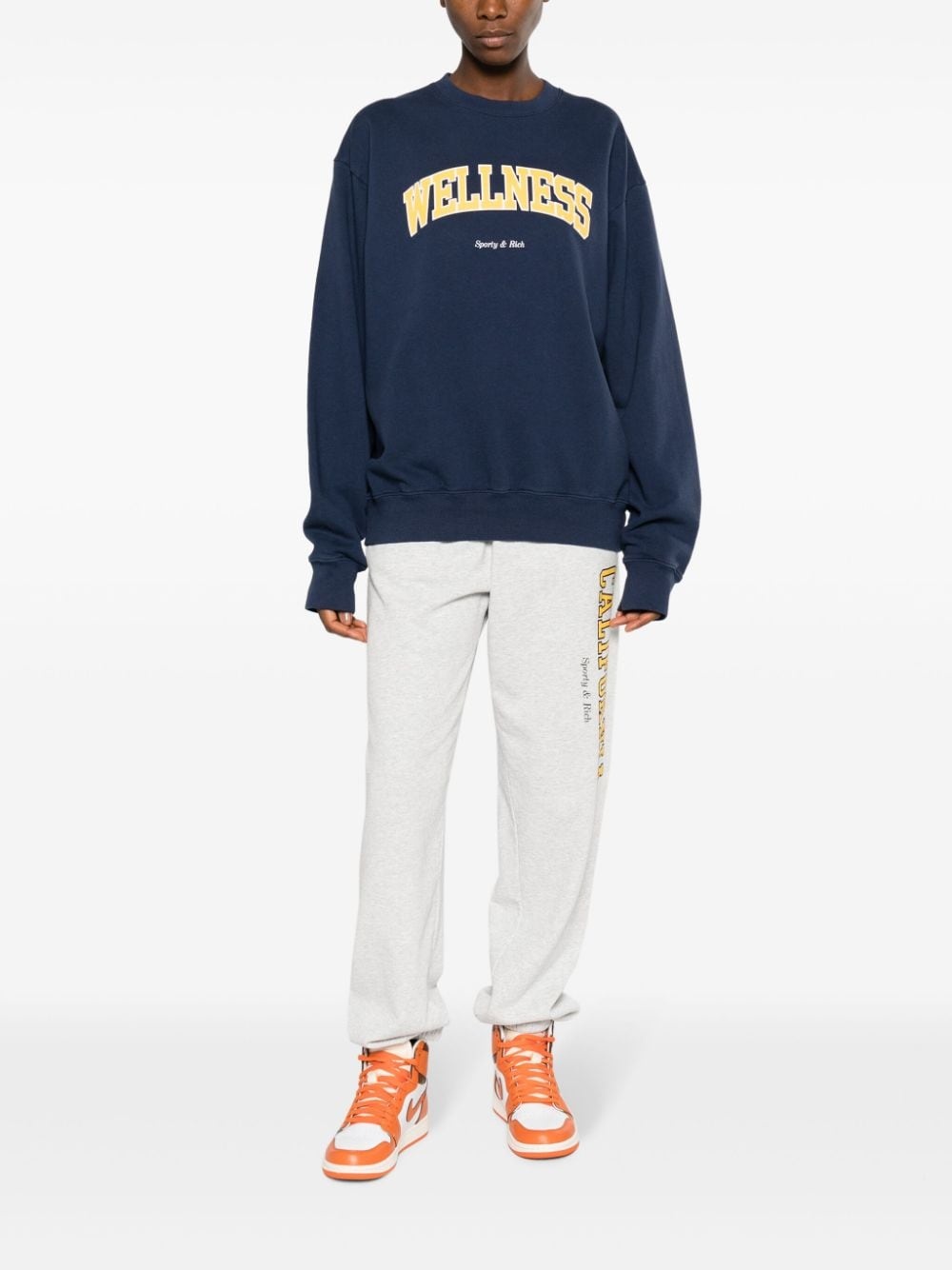 text-print cotton sweatshirt - 3