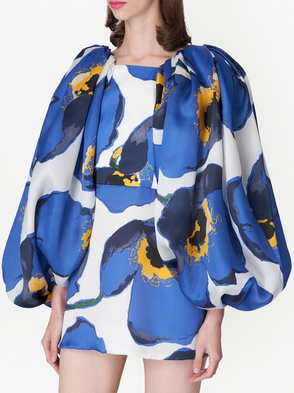 floral-print balloon-sleeve minidress - 4