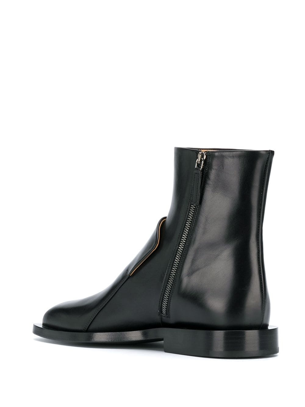 structured leather ankle boots - 3