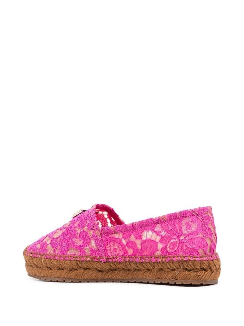lace-panel logo-plaque espadrilles - 3
