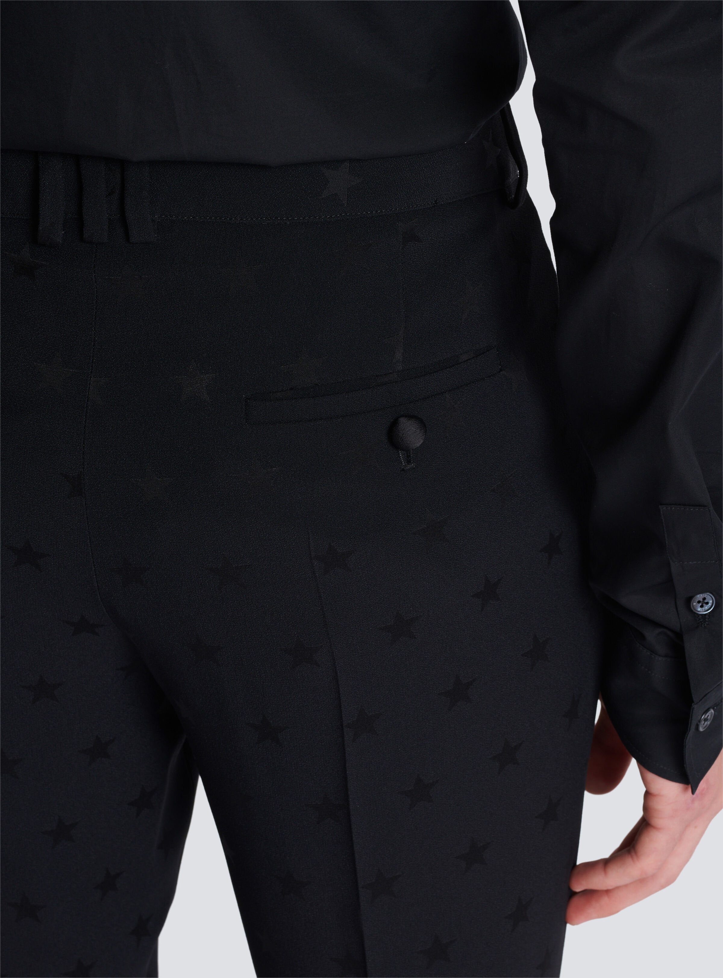Jacquard crepe trousers with stars - 7