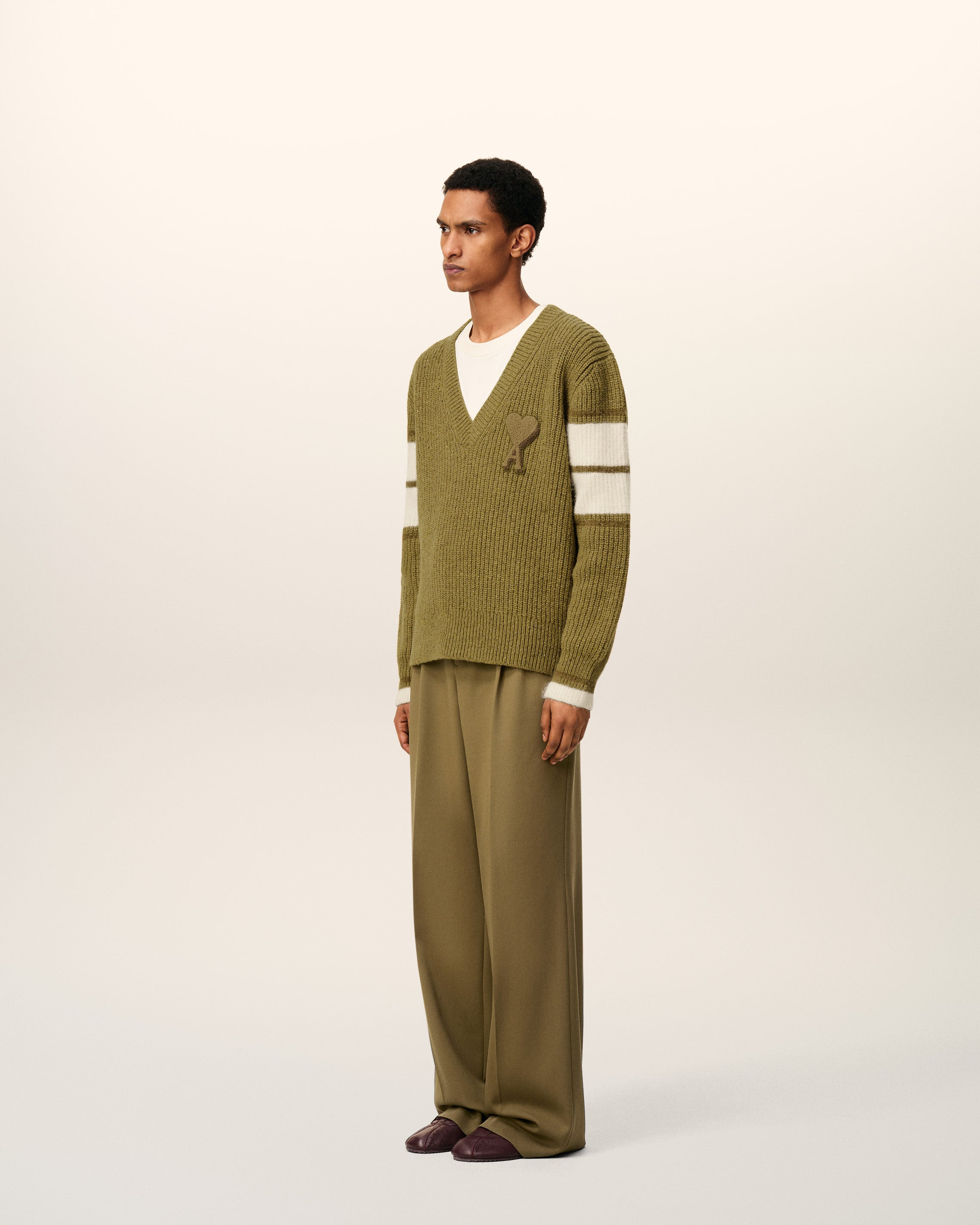 GREEN WOOL COLLEGE SWEATER - 6