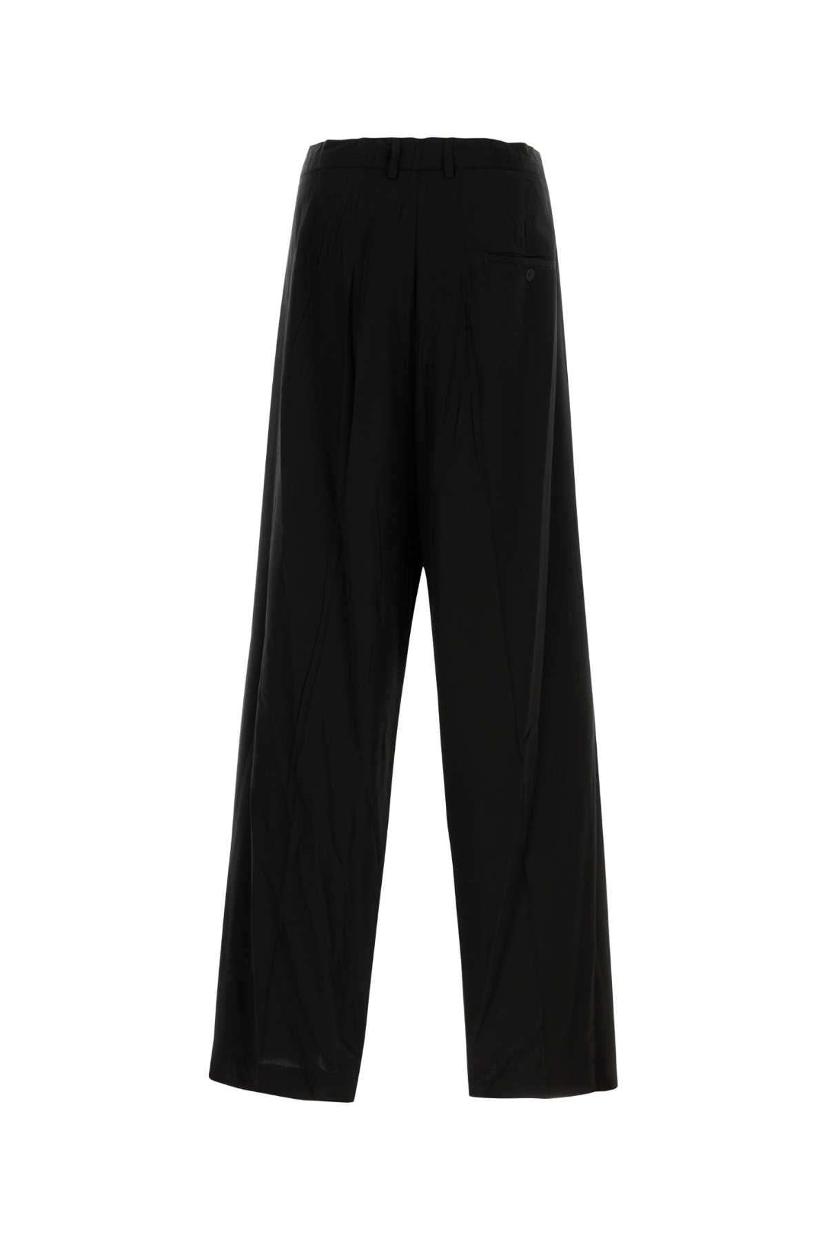 Balenciaga Men Black Lyocell Wide-Leg Pant - 2
