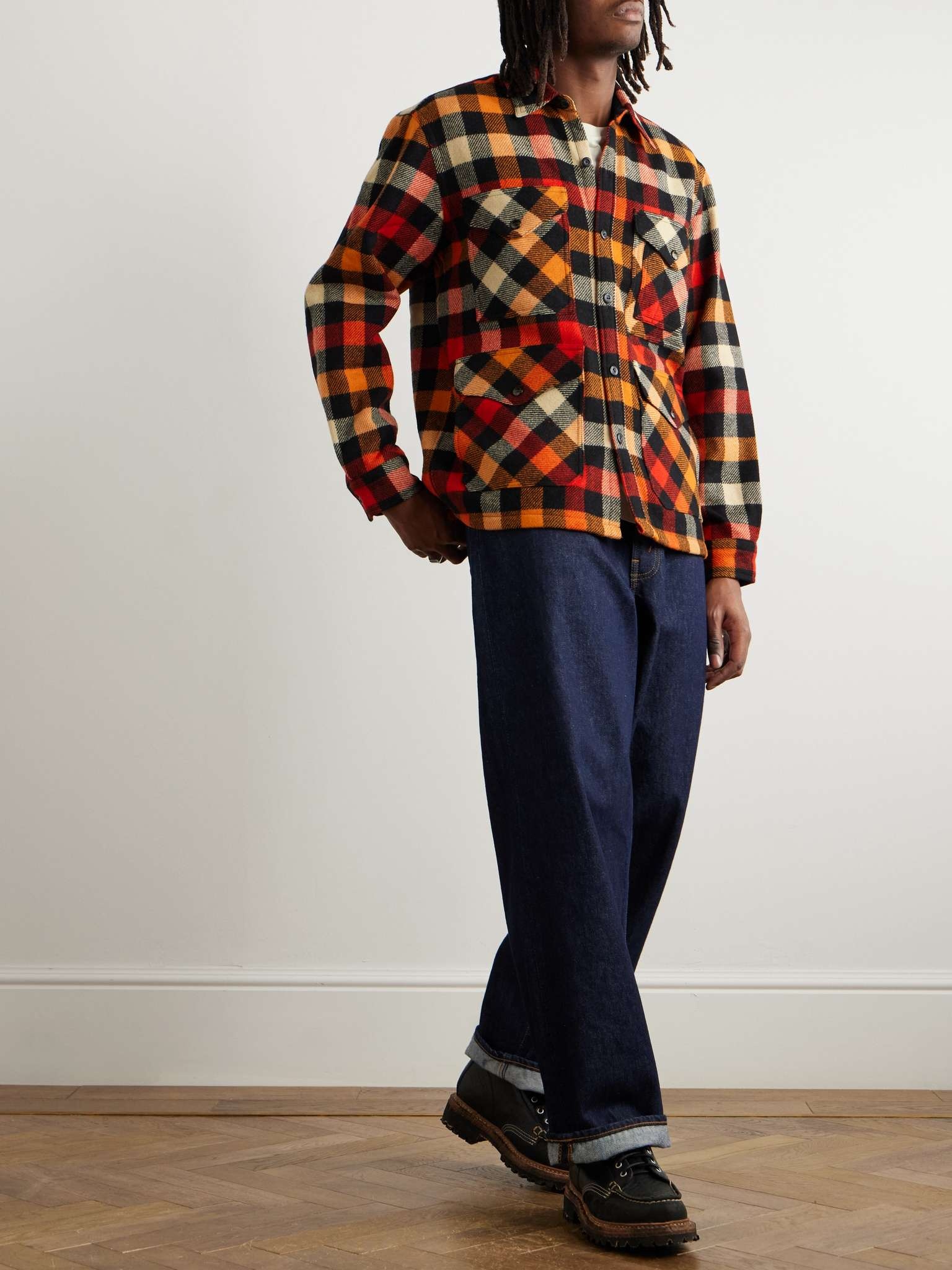 RRL by Ralph Lauren Checked Wool Shirt Jacket | REVERSIBLE