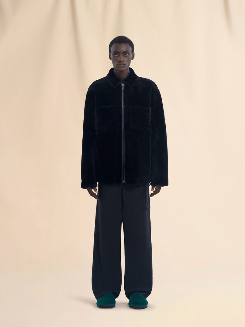 Marni BLACK SHAVED SHEARLING JACKET outlook