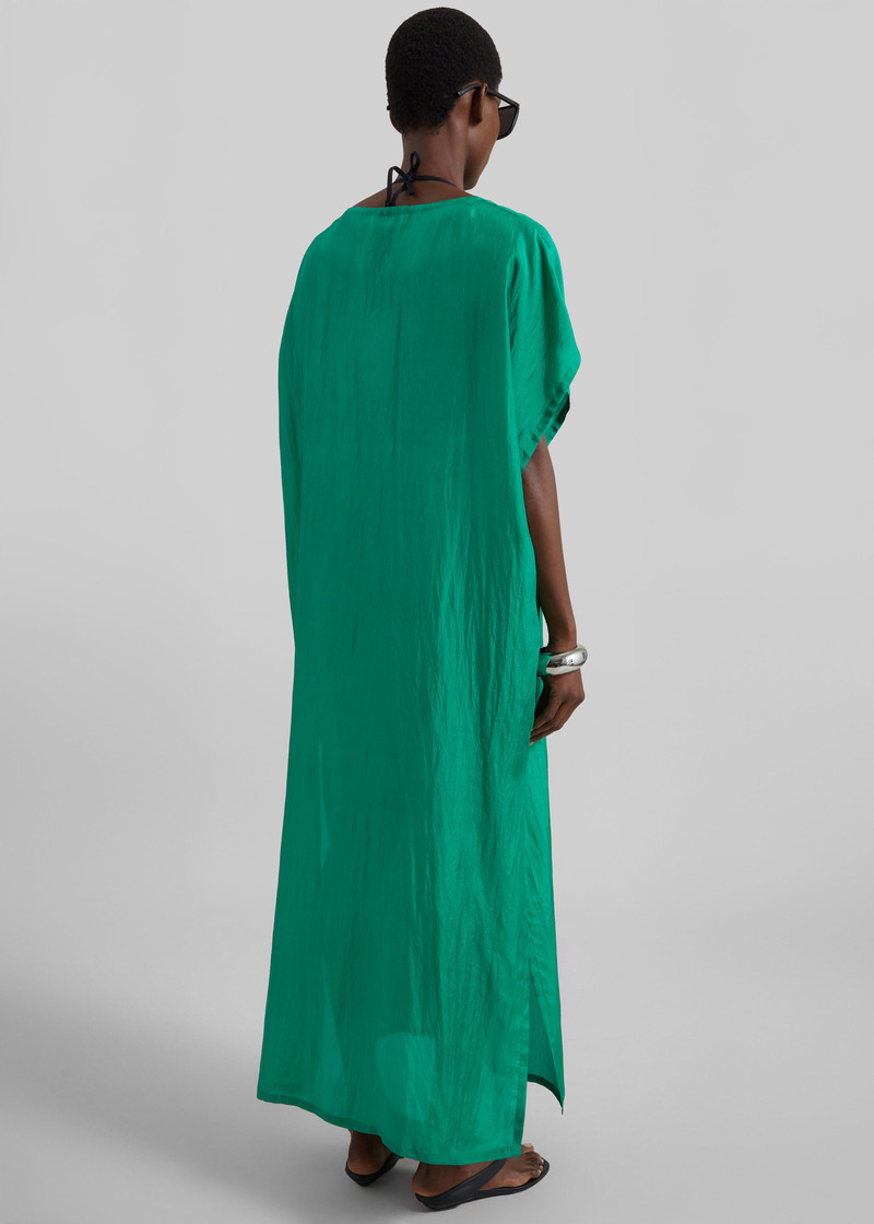 Ostuni Sheer Fluid Kaftan Dress - Emerald 7