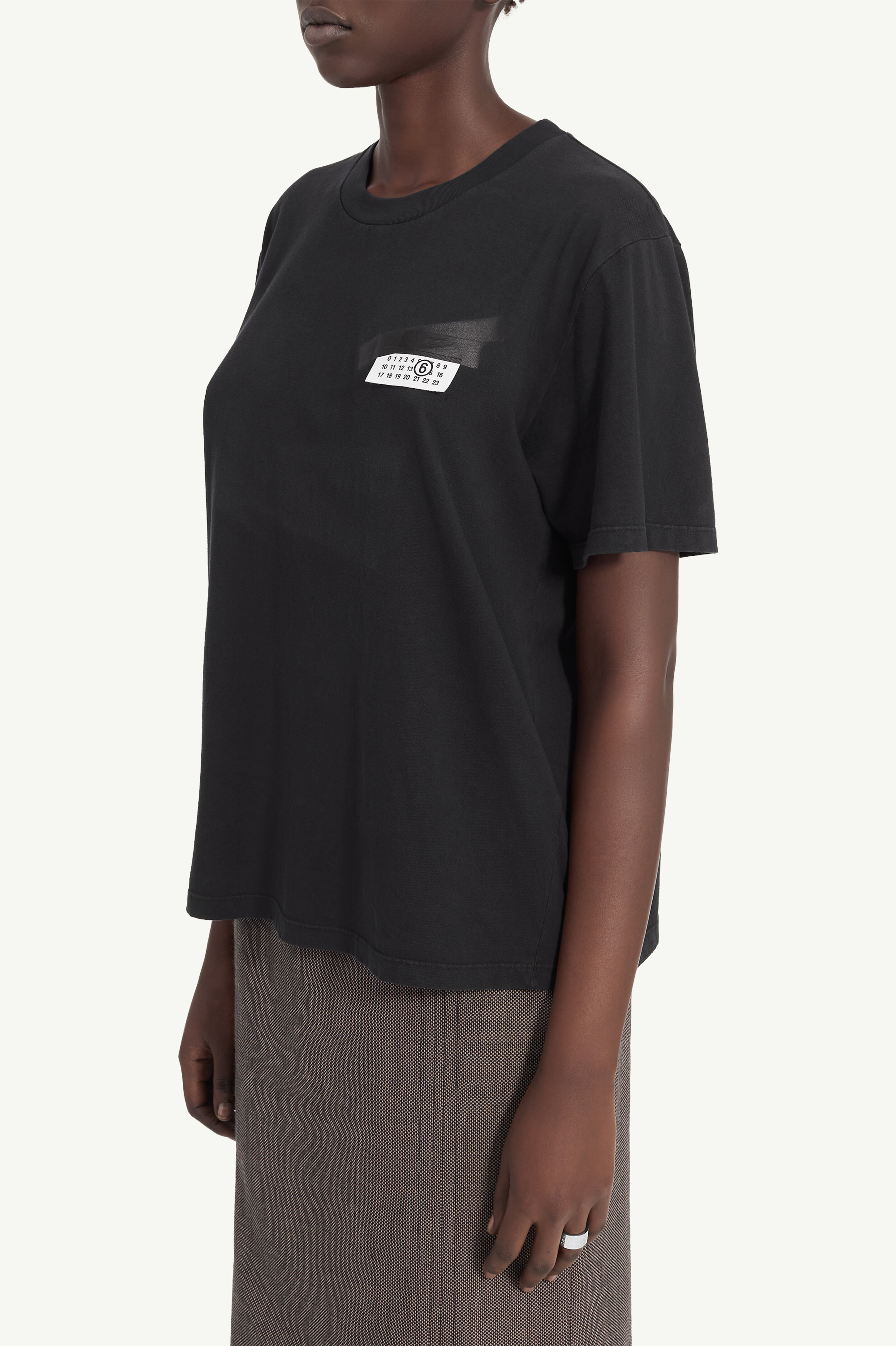 Taped label cotton T-shirt - 5