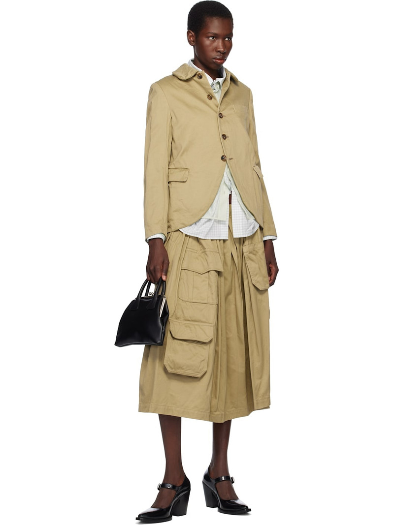 Comme des Garçons Comme des Garçons Khaki Cotton Twill Garment Washed Blazer outlook