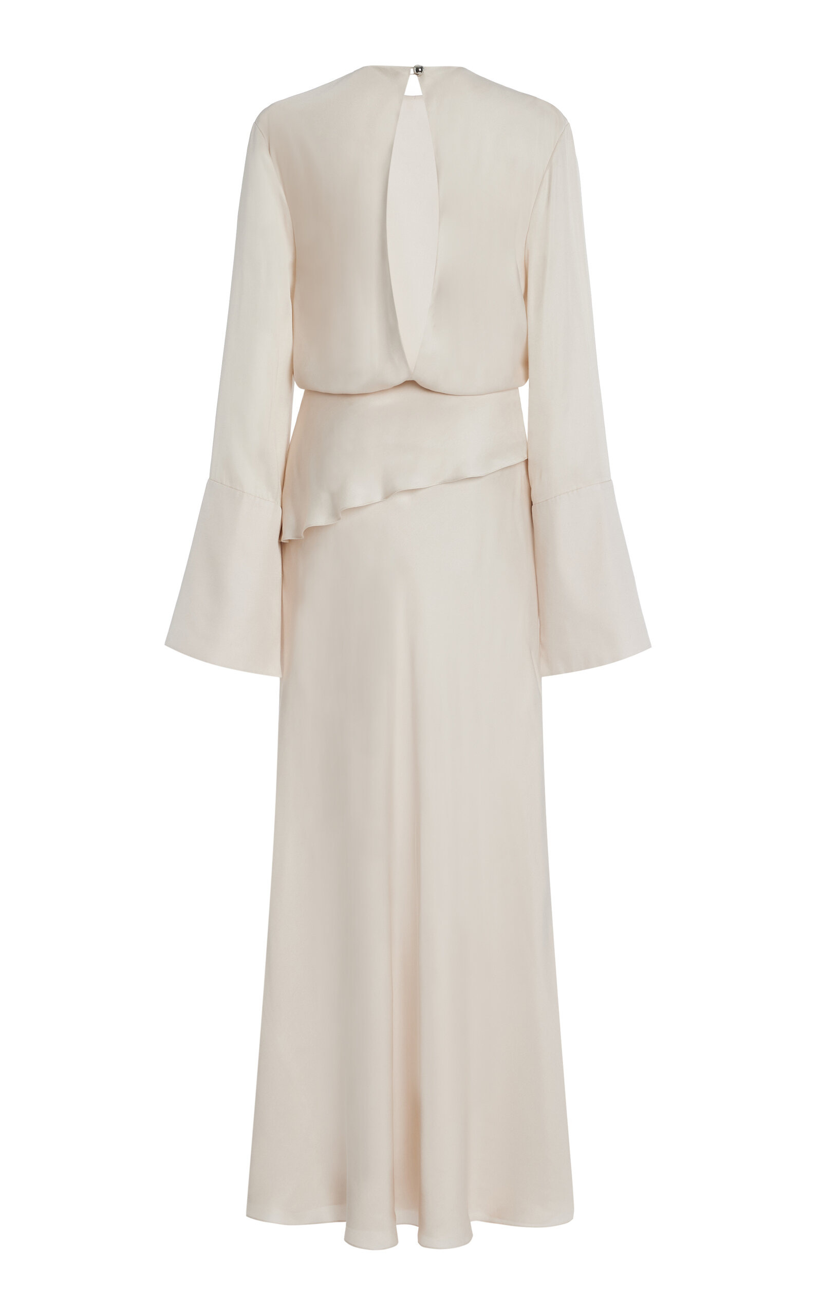 The Violet Tiered Fluid Twill Maxi Dress off-white - 5