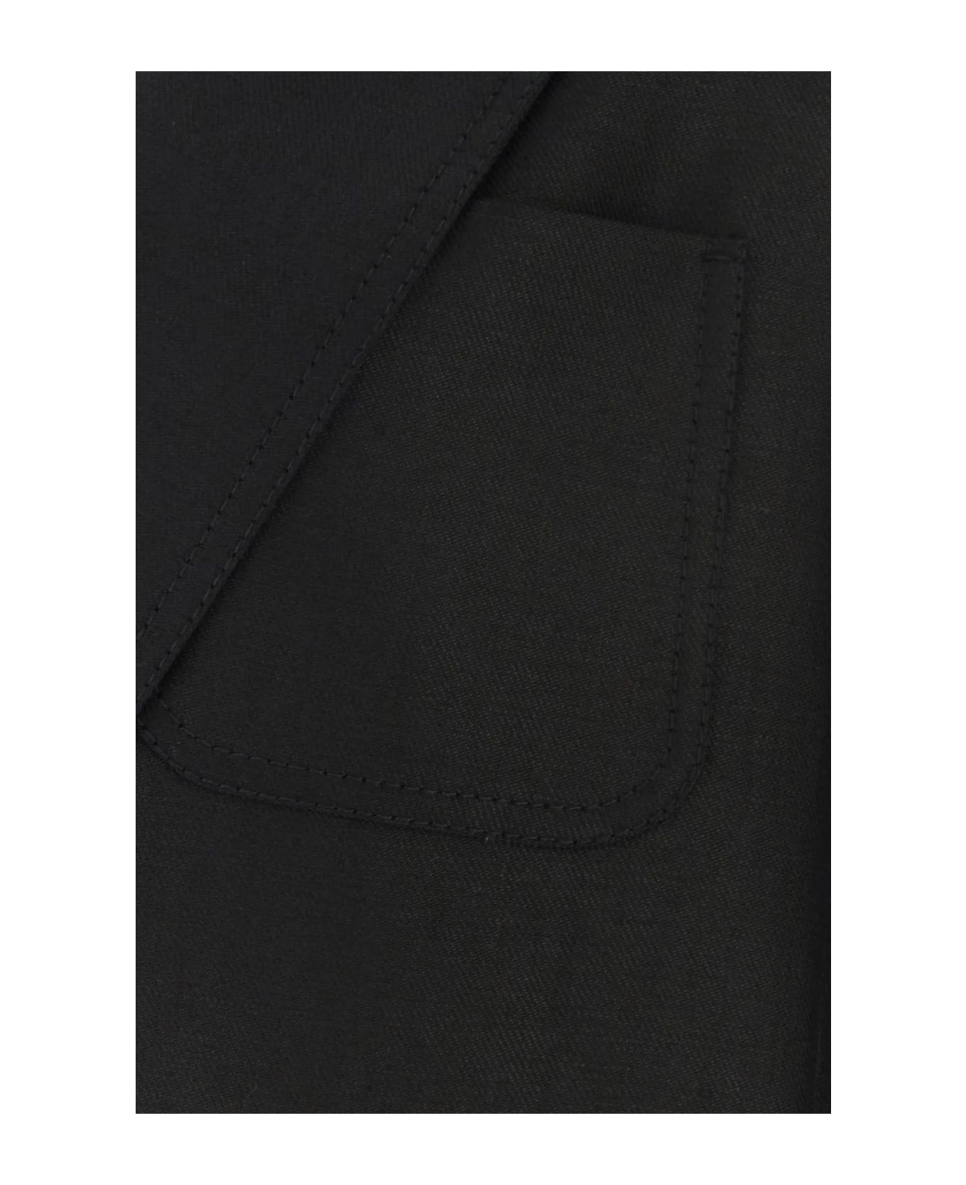 Black Linen Boemia Blazer - 3