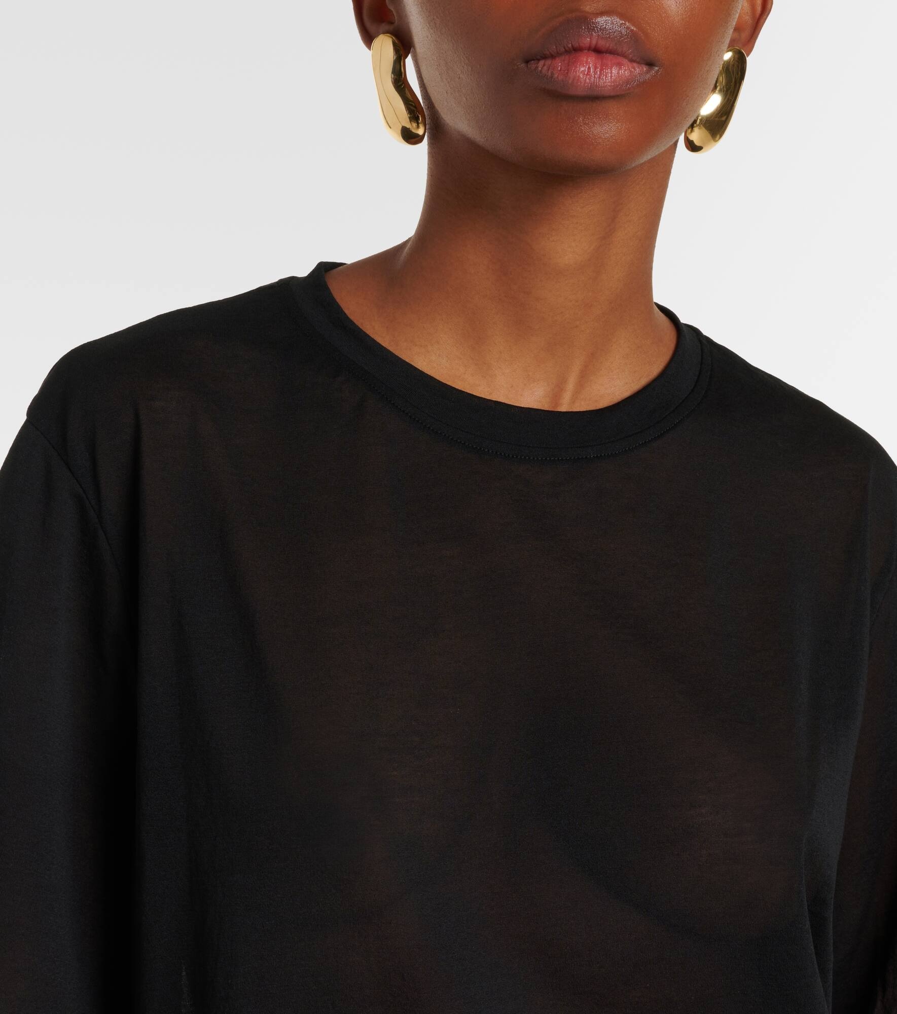 Cotton-blend crêpe T-shirt - 4