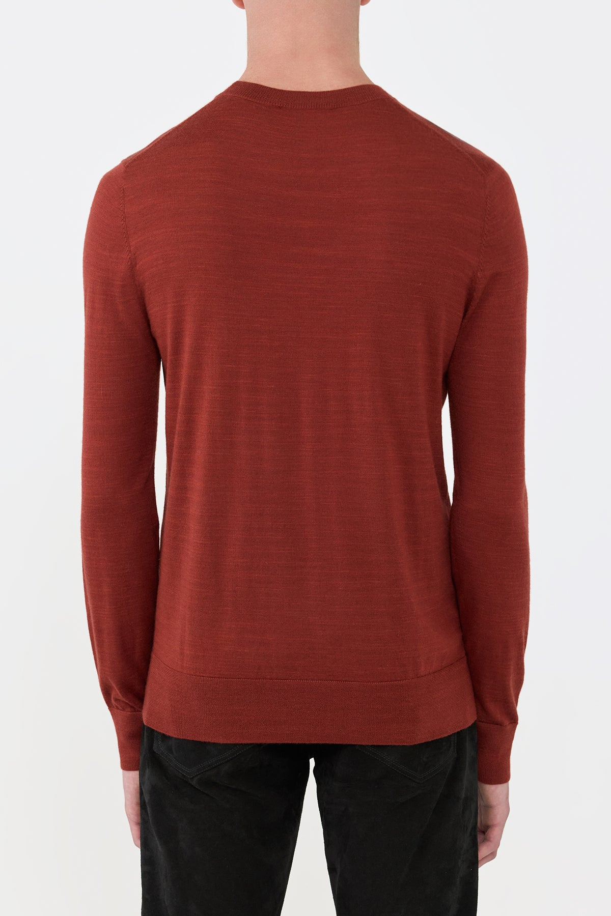 Palco Knit Sweater in Burnt Sienna Merino Wool - 4