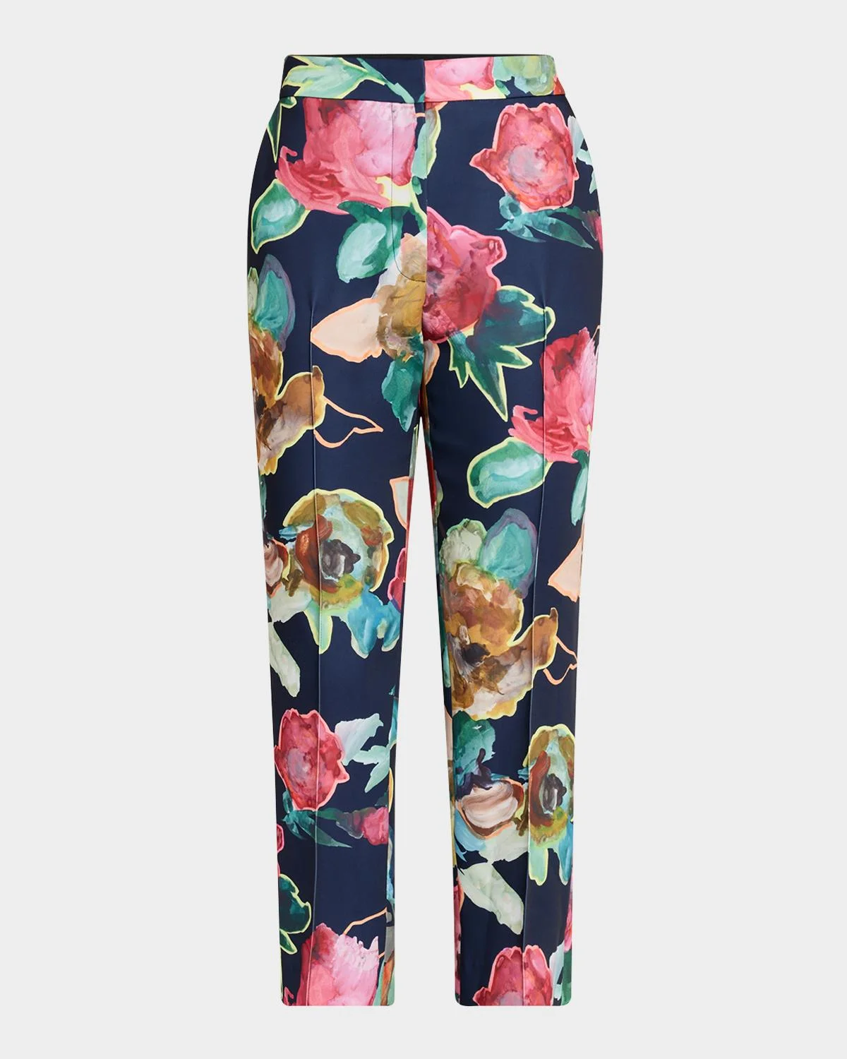 Demi Printed Crepe Straight-Leg Ankle Pants - 1