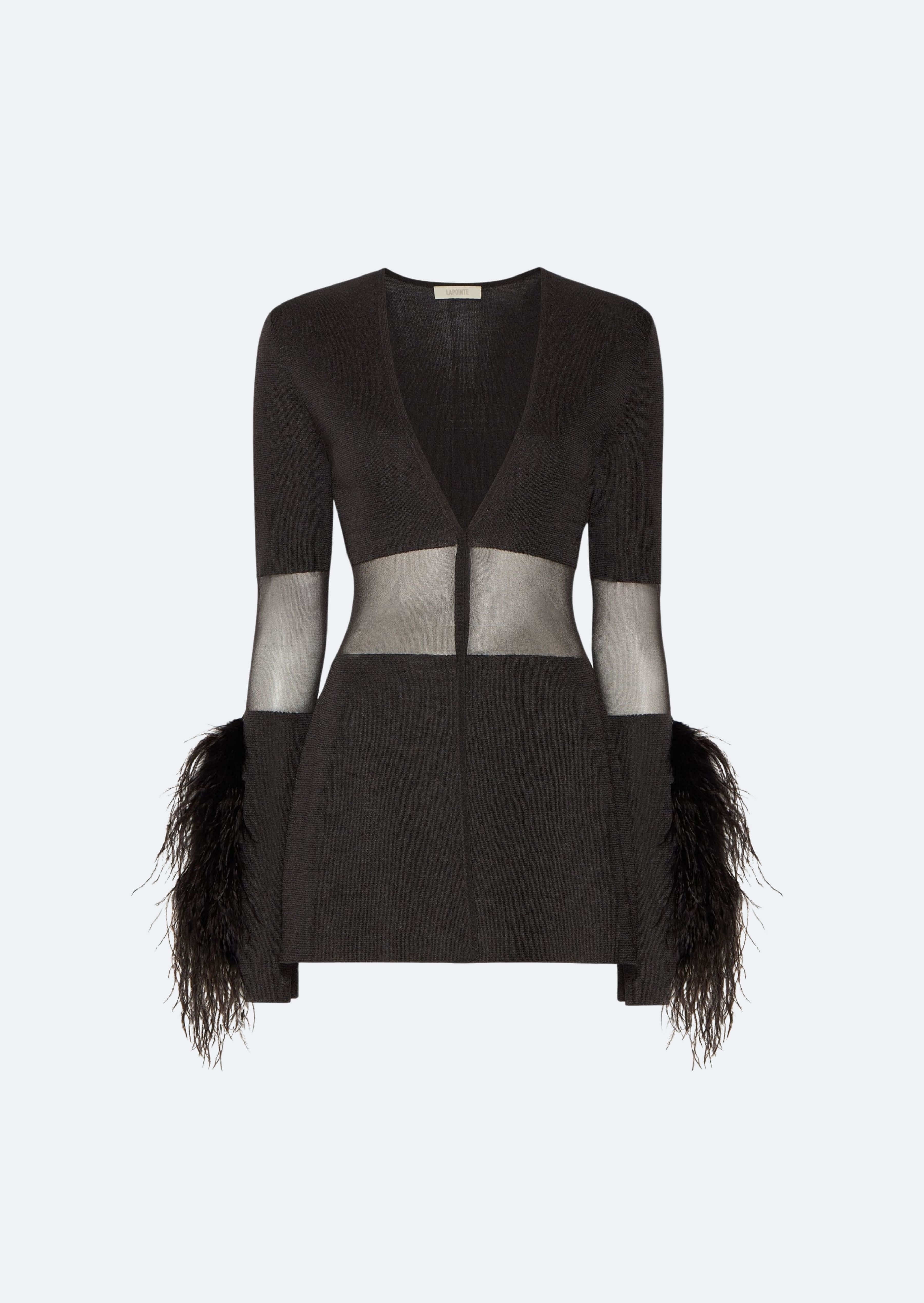 Sheer Viscose Feather Blazer - 1