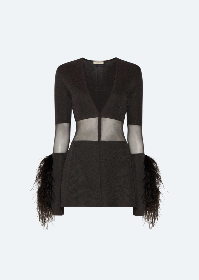 Sheer Viscose Feather Blazer 1