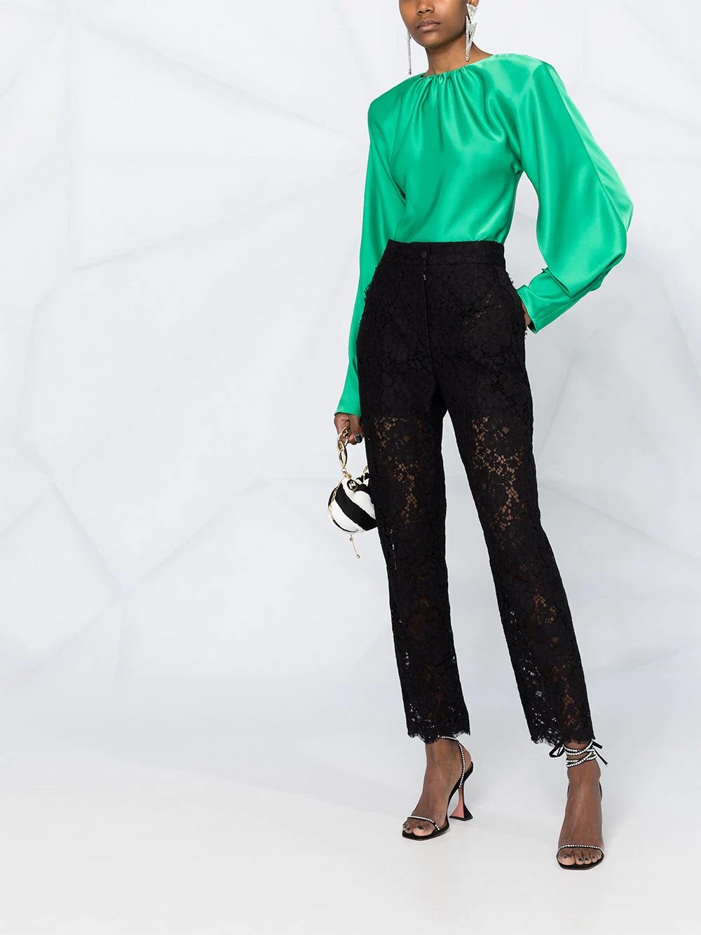 embroidered straight-leg trousers - 2