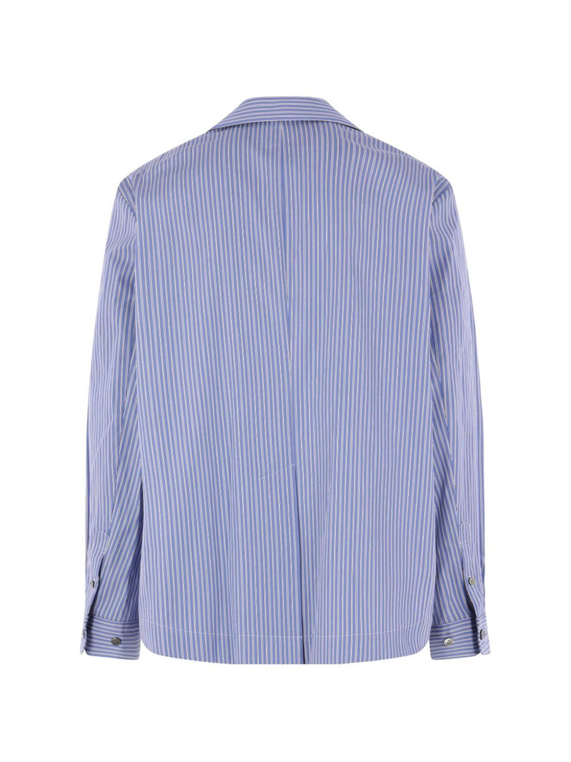 sacai single-breasted striped poplin jacket outlook